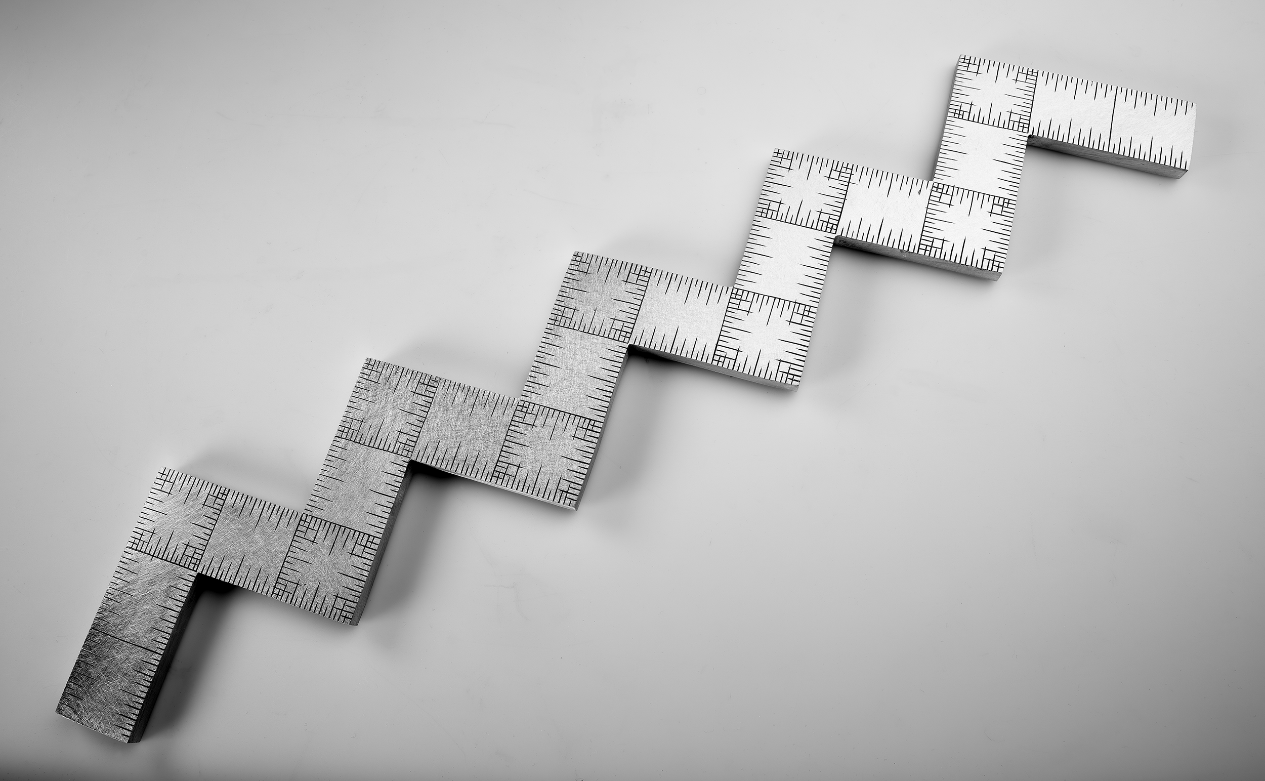 Instrument #339, hand engraved aluminum and ink.