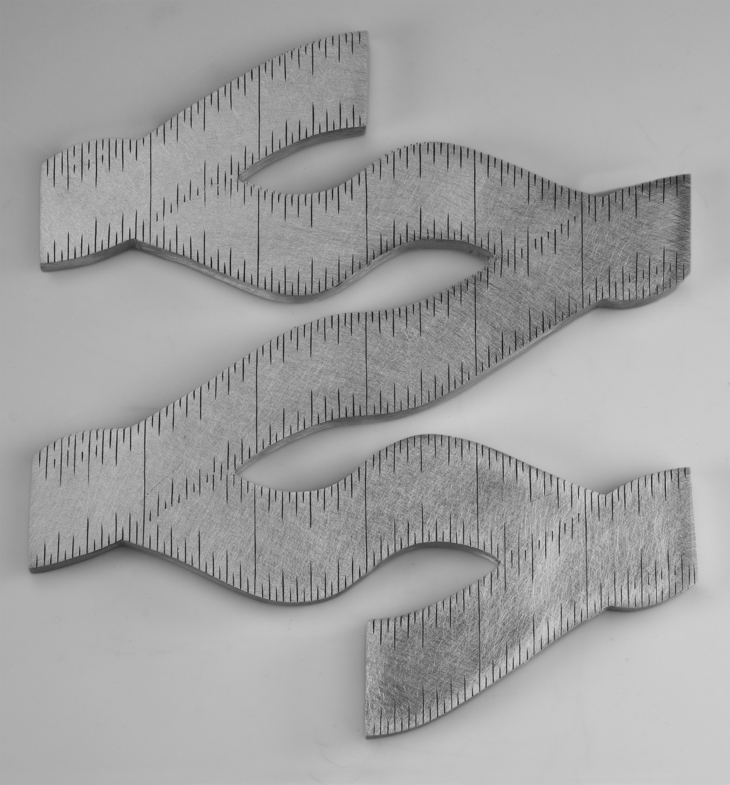 Instrument #392, hand engraved aluminum and ink.