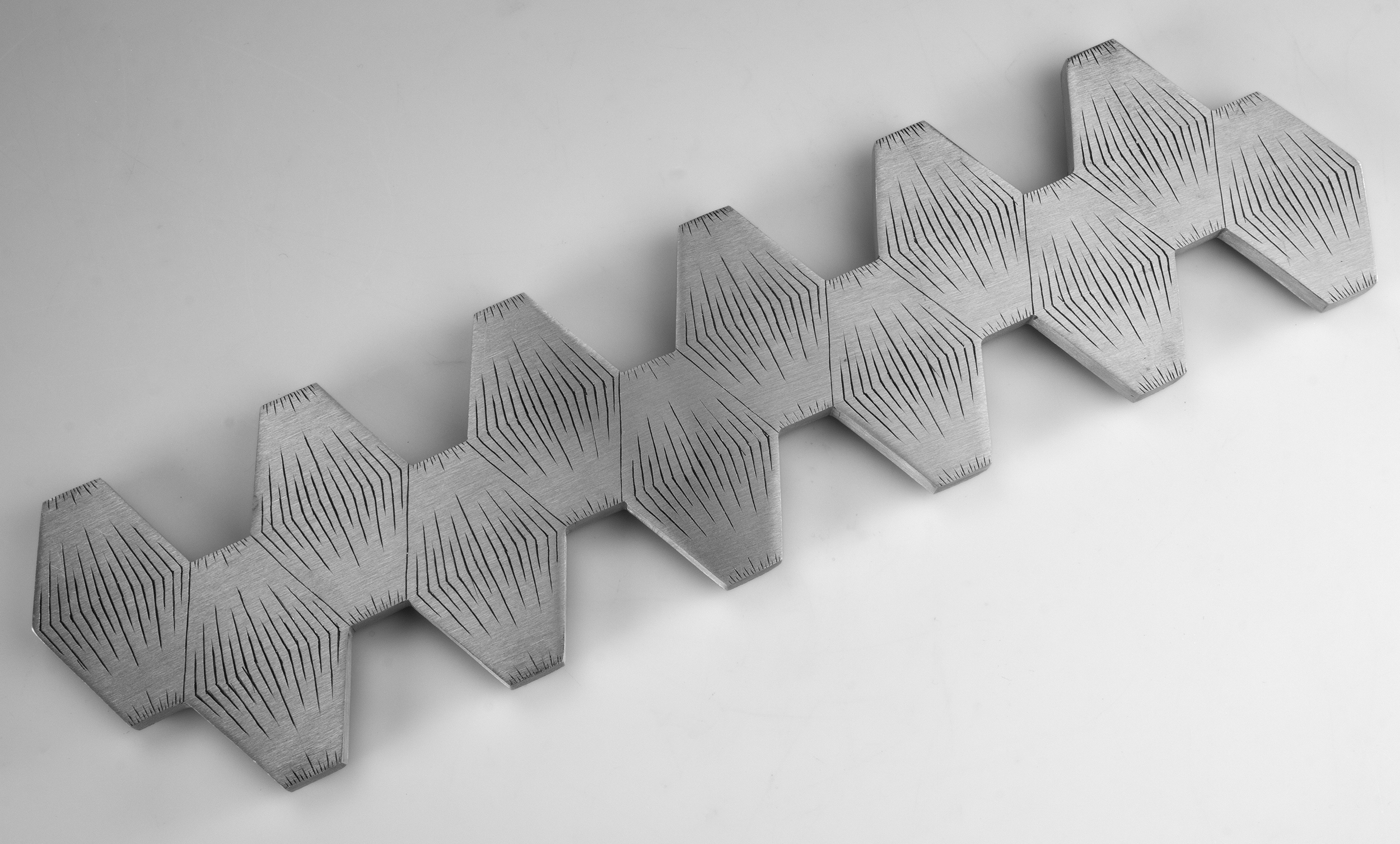 Instrument #395, hand engraved aluminum and ink.