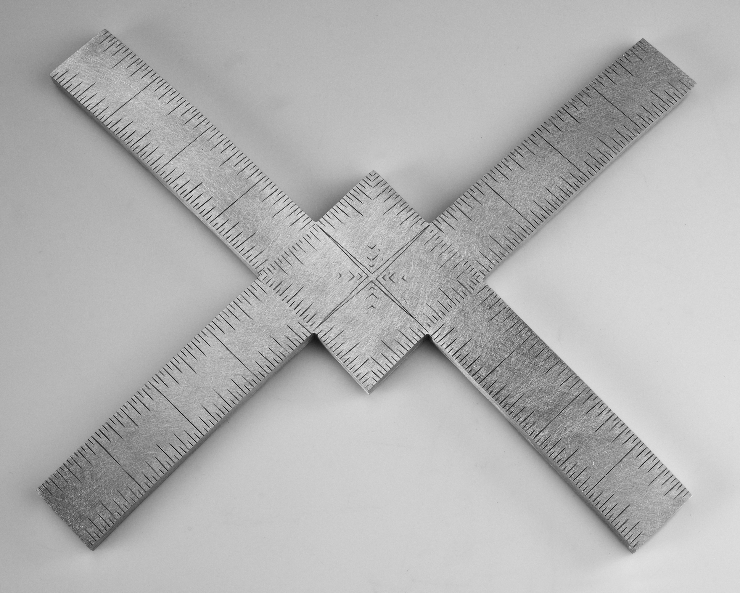 Instrument #396, hand engraved aluminum and ink.