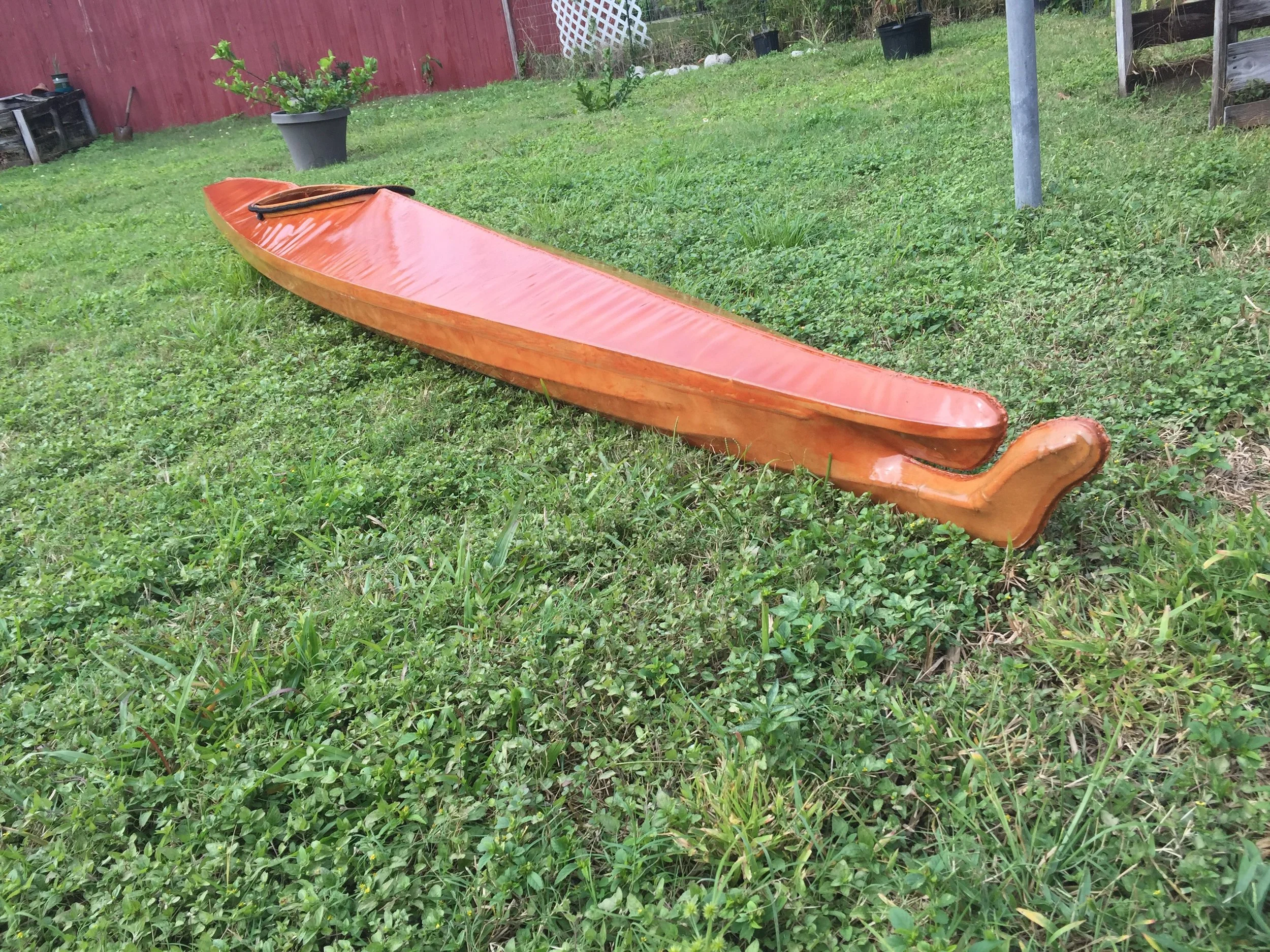 Beautiful Baidarka: Used a handful of times and comes with a paddle and custom dry bags all handmade and in good condition. $1500 OBO. E-mail sales@FloridaKayak School.com for more photos. Located in Cape Canaveral Florida. Text 607 220 6092