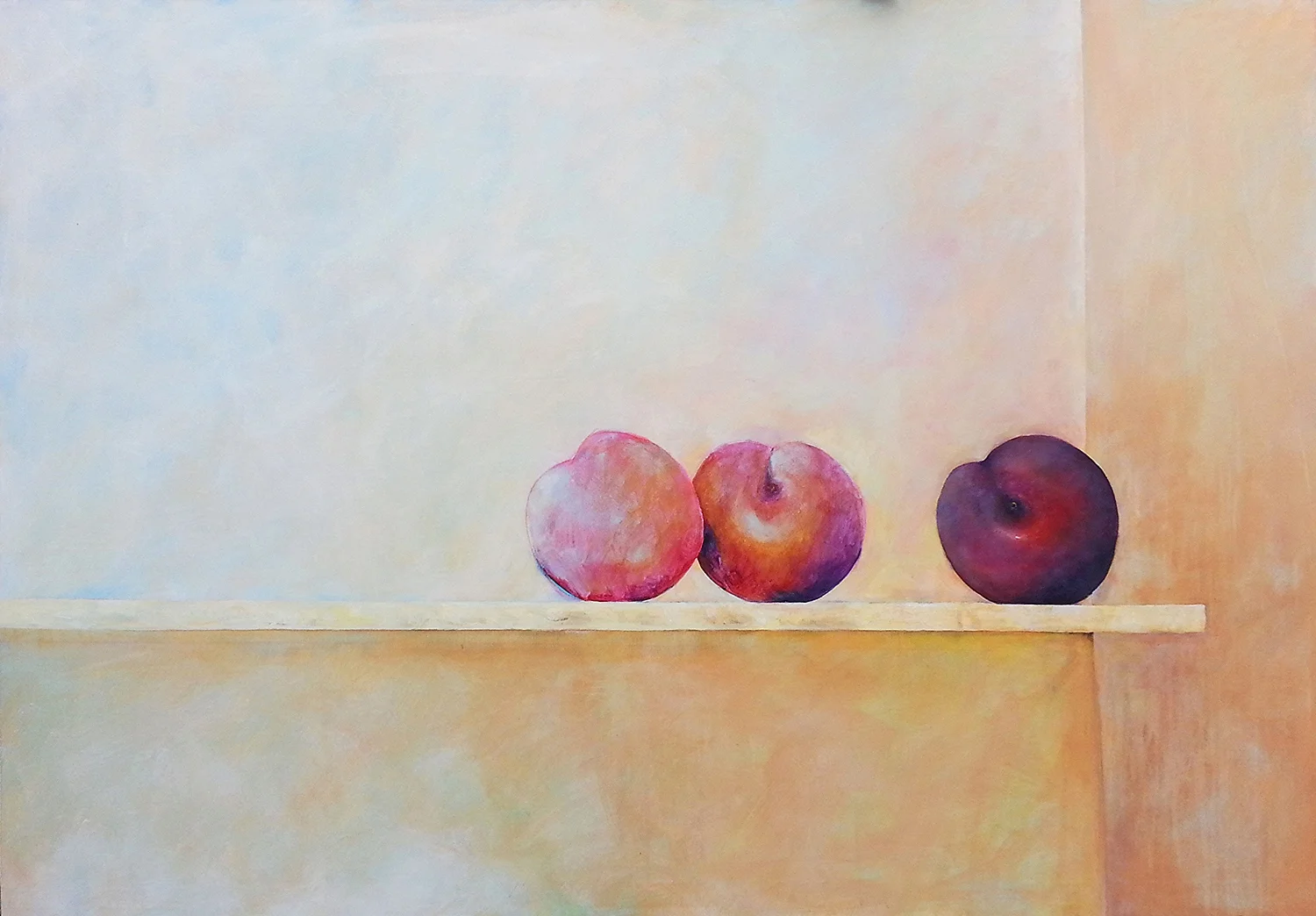 Three Plums on a shelf