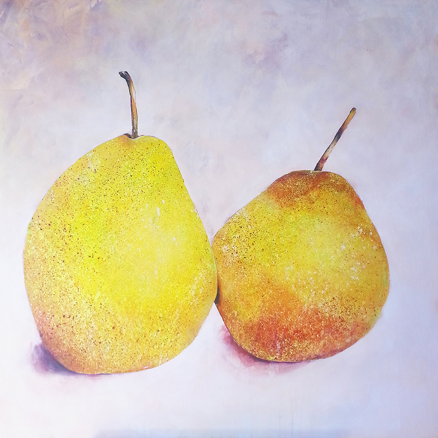 Two Pears, mauve ground