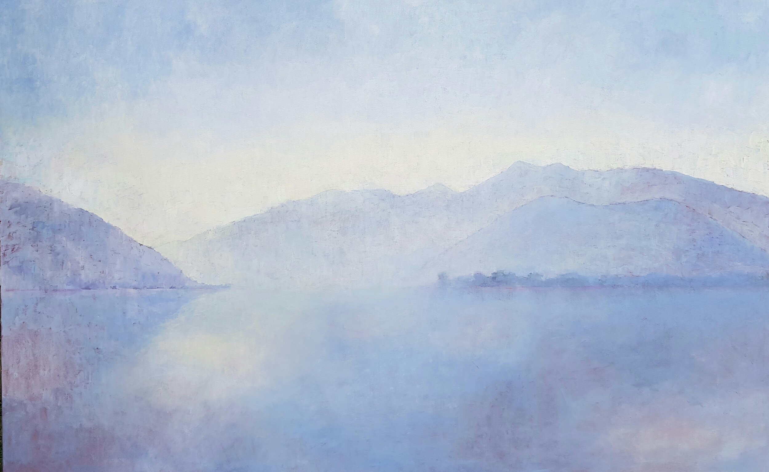 Pale Blue Light Grey, Soft Blue Pink (Lake Lugano where the  Vedeggio enters and towards Monte Caslano)