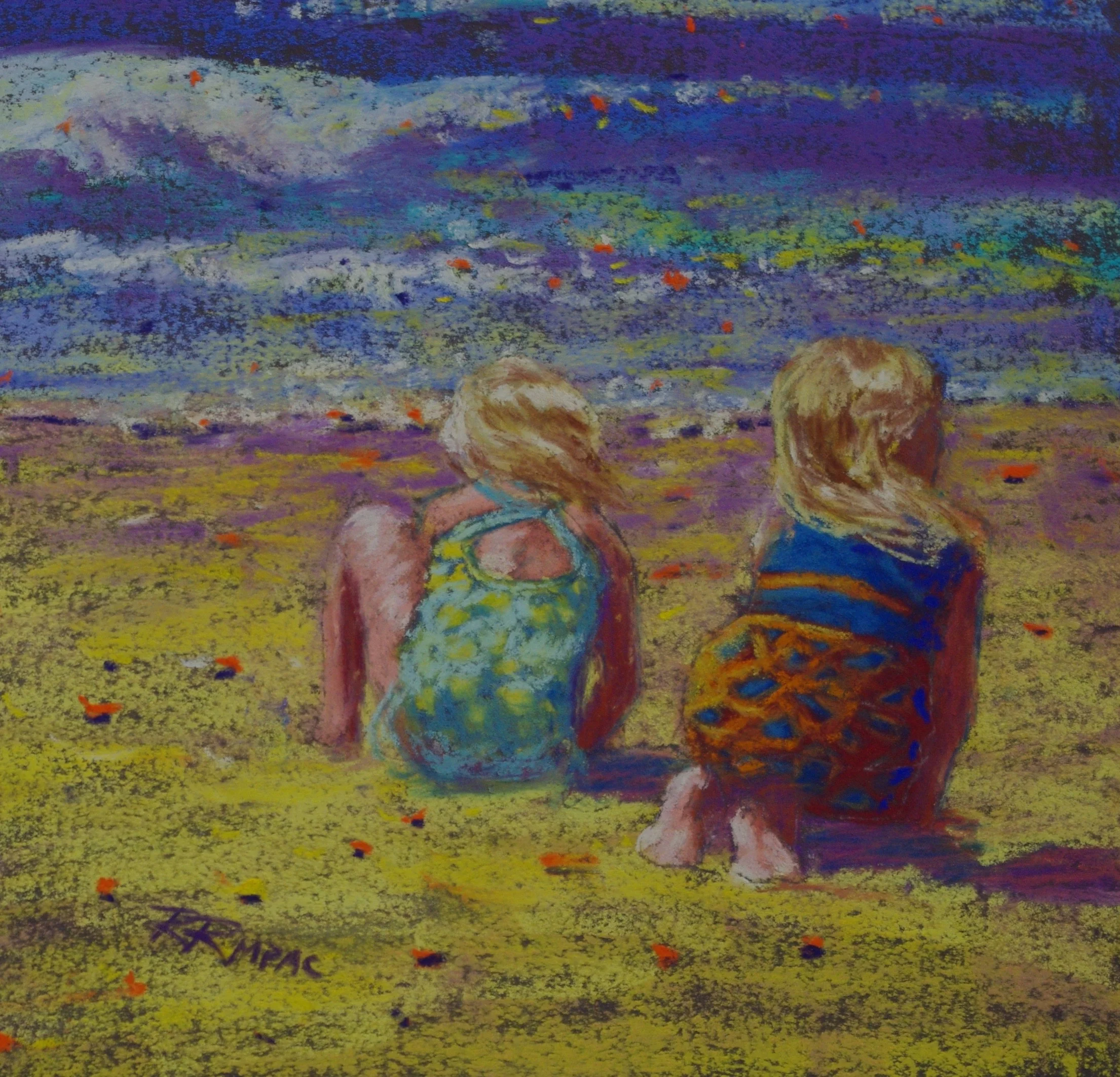 Beach Blondes 8 x 8 framed $195