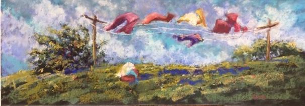 A Hill to Dry On pastel on sanded paper, collection V. Nufer