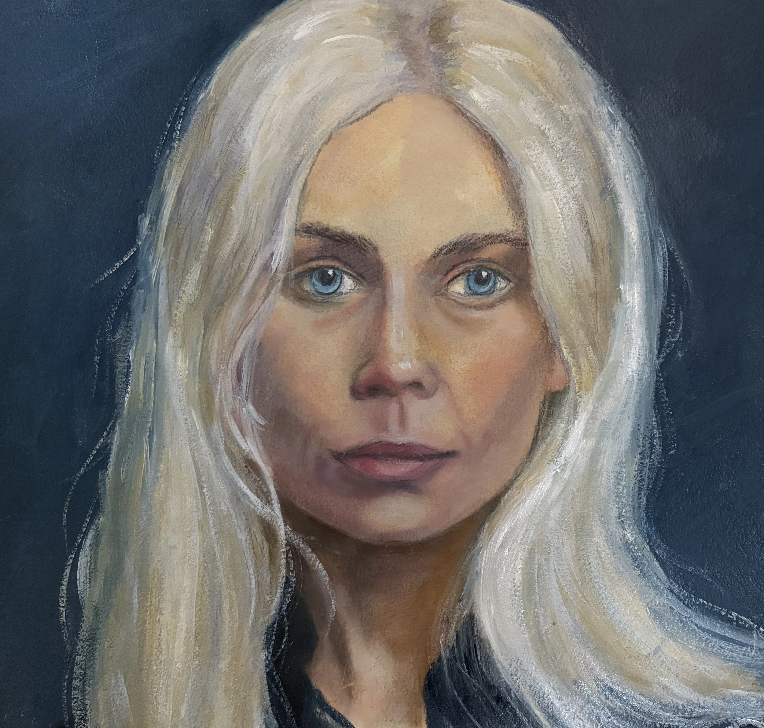 #20 Prompt: Russian woman with light blue eyes and platinum blonde hair; front view