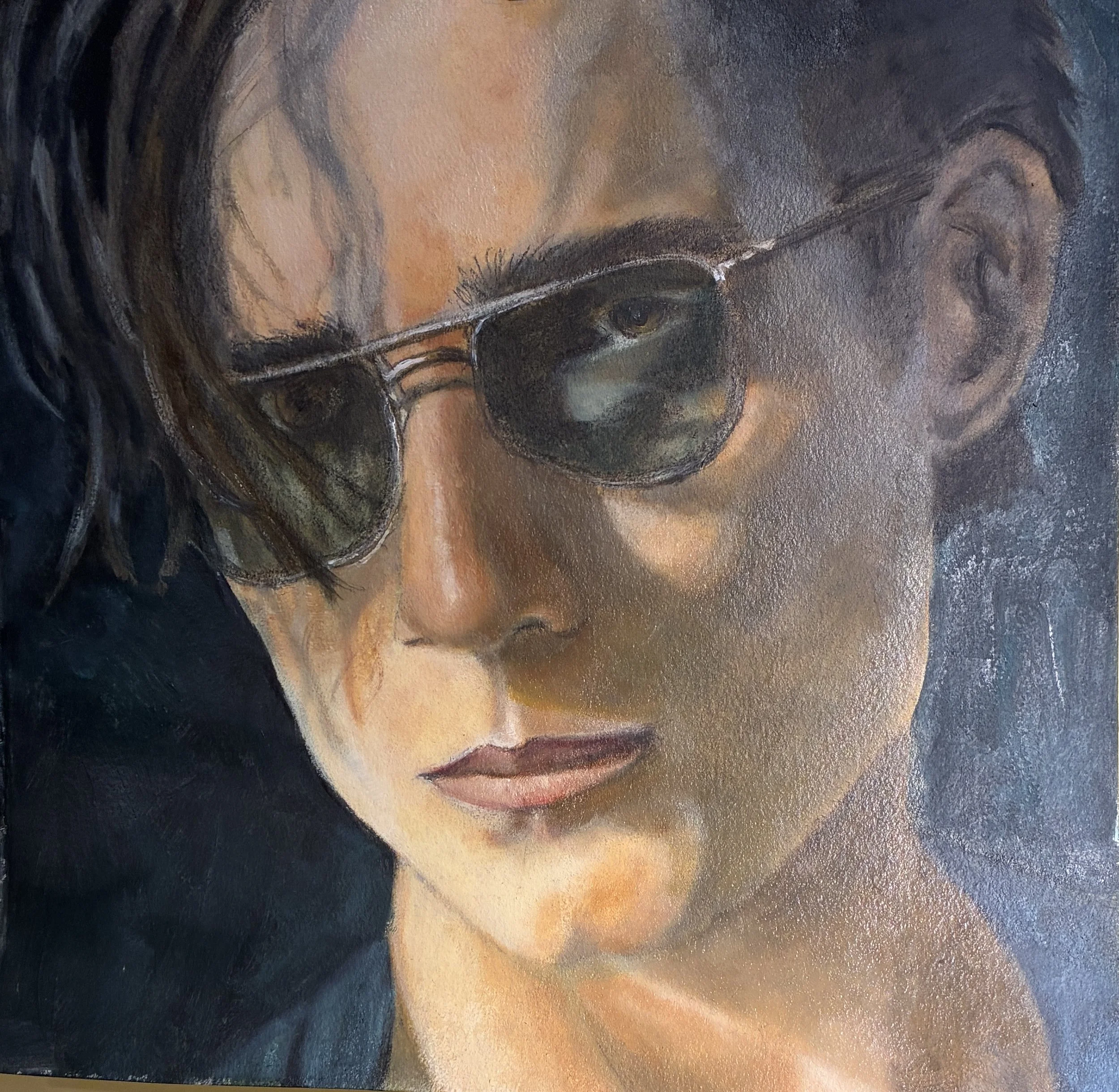 #21: prompt: young androgynous man with sunglasses
