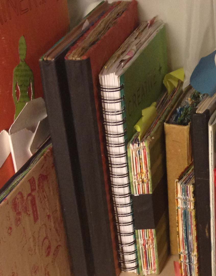 Paint splattered journals from my collection
