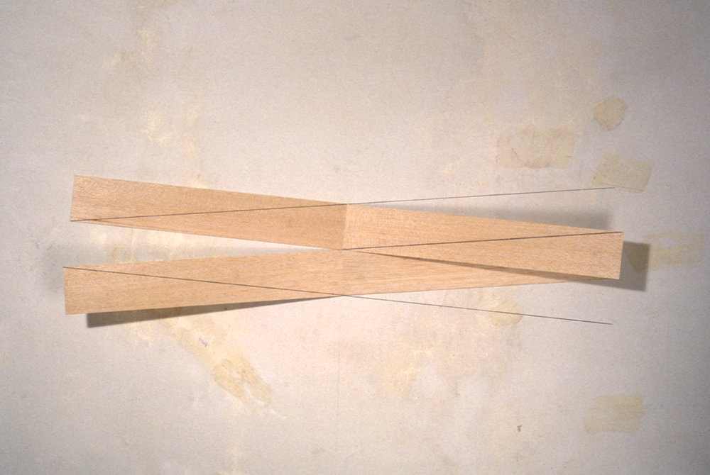 Untitled, 1988, graphite on wood and wall, 48 in. long.