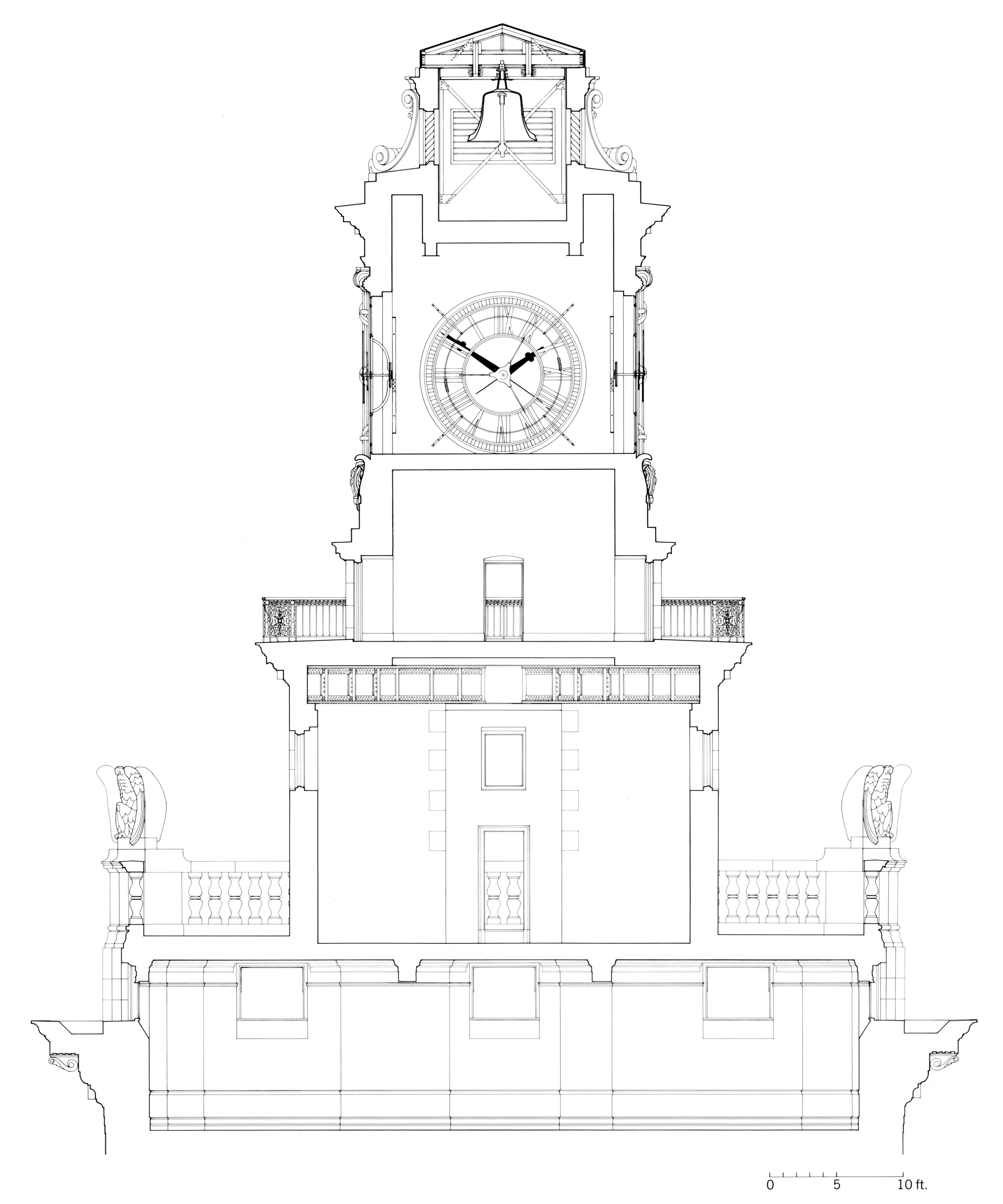 Section drawing, ink on mylar, 1983, showing a 1976 installation at the Clocktower Gallery. For the book Michael Asher, Writings 1973-1983 On Works 1969-1979, written by Asher in collaboration with Benjamin H. D. Buchloh, editor.