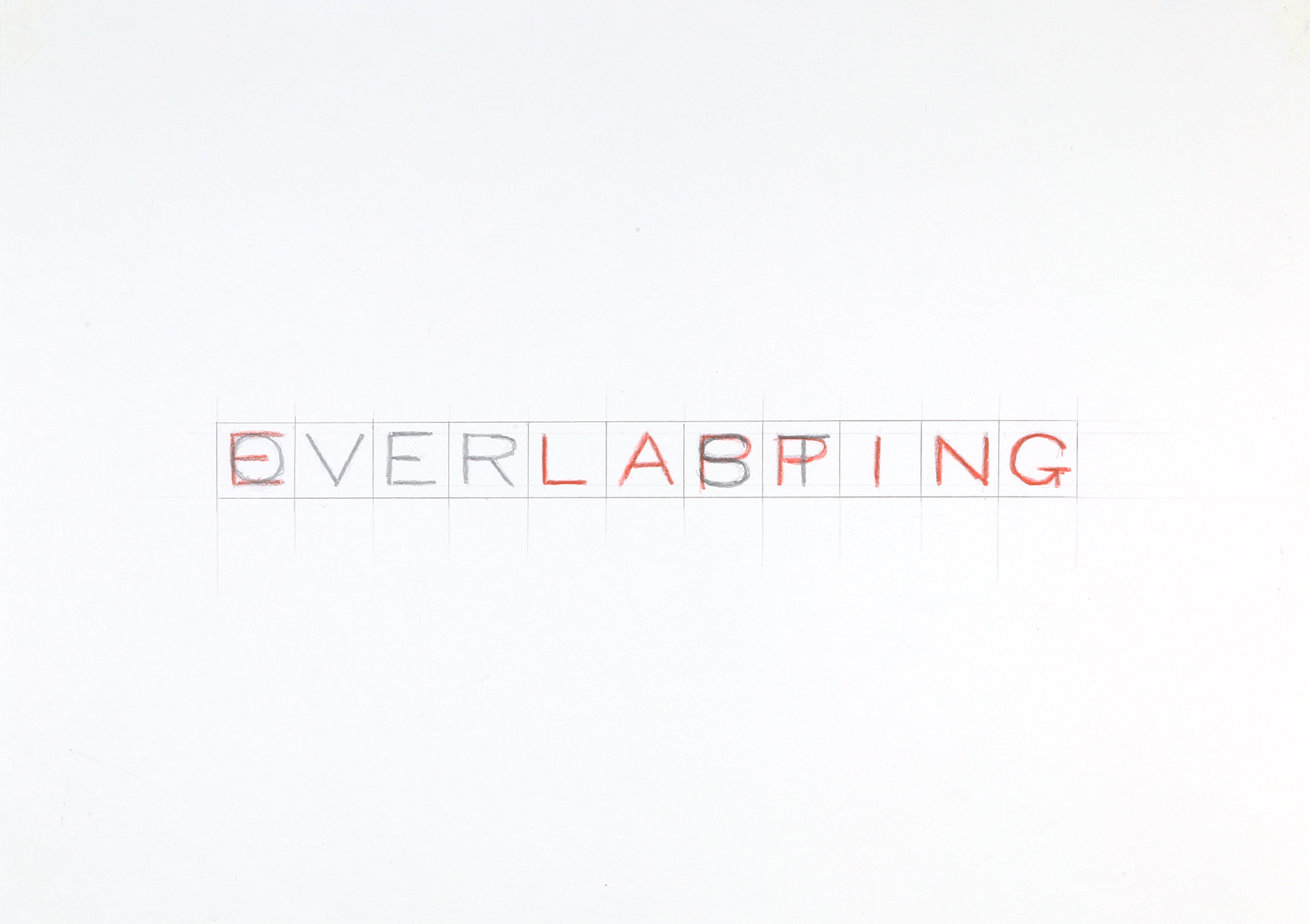 Everlasting Overlapping, (study), 1989, graphite and color pencil on paper, 11 x 14 in. 