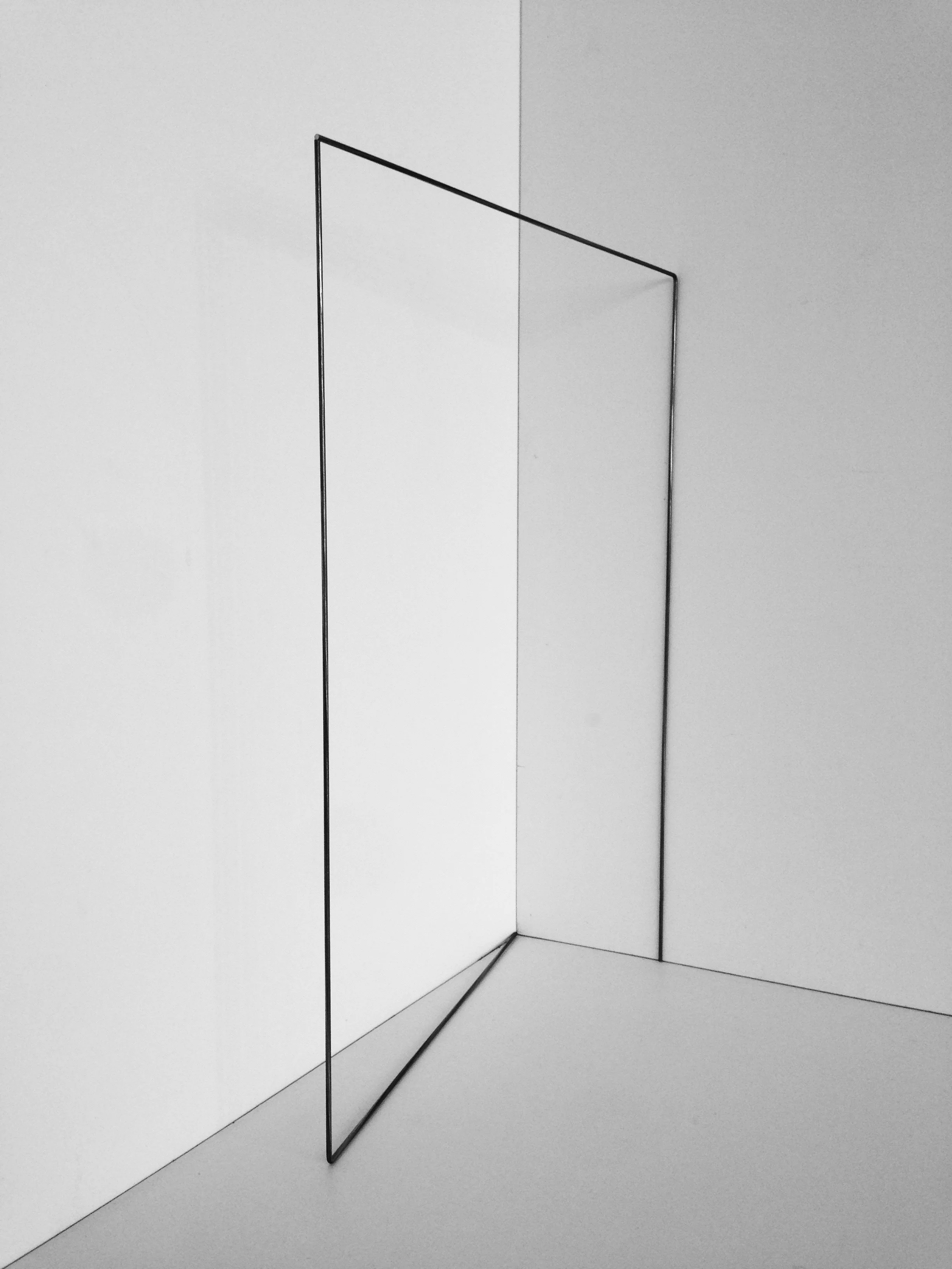Untitled , bent steel rod, 2018, 84 x 84 x 24 inches. Study for proposed work.