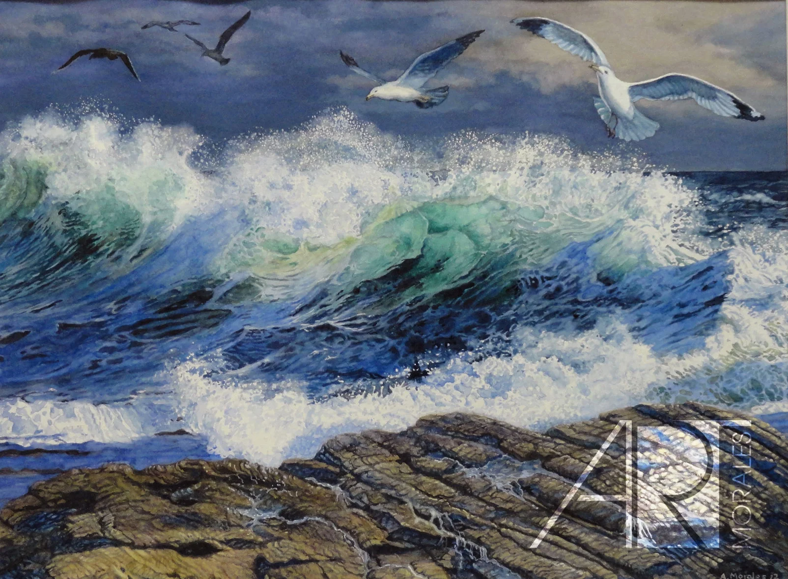 Translucent Waves, watercolor, 15.25" x 11.25", original: $500, giclee: $190