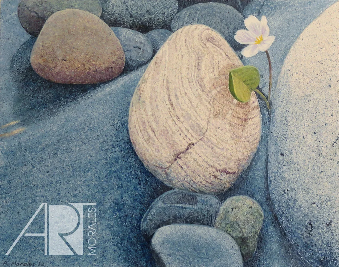 River stones, watercolor, 7.25"x 9.5", original: $270, giclee print: $120