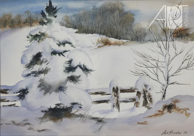 trees after the snow, watercolor, 13"x 9", Original: $260, Giclee print: $120