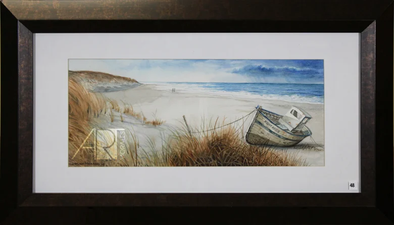 point reyes beach and old boat, 23.5"x 14"
