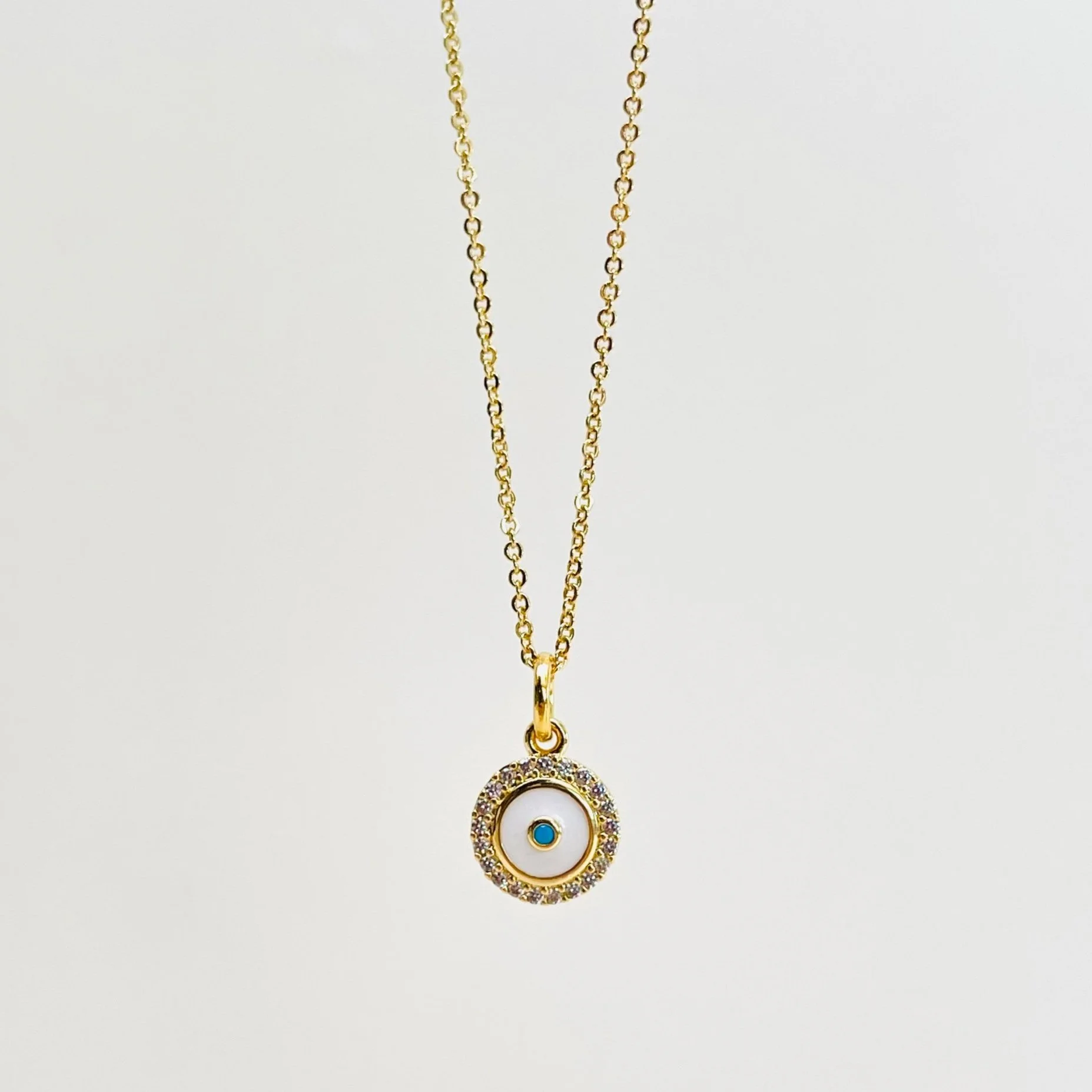 Mini Evil Eye Enamel Pendant