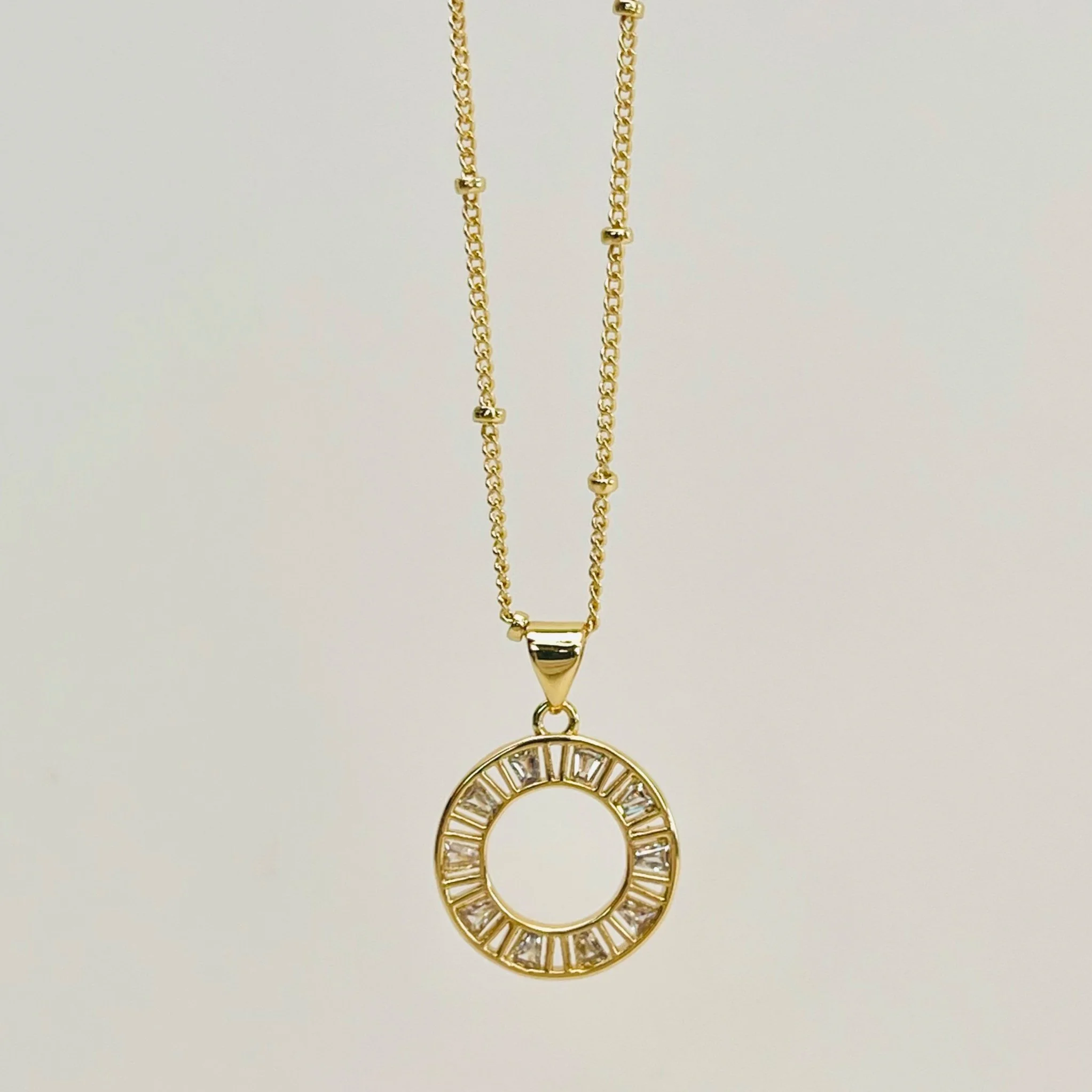 Crystal Filigree Open Circle Pendant