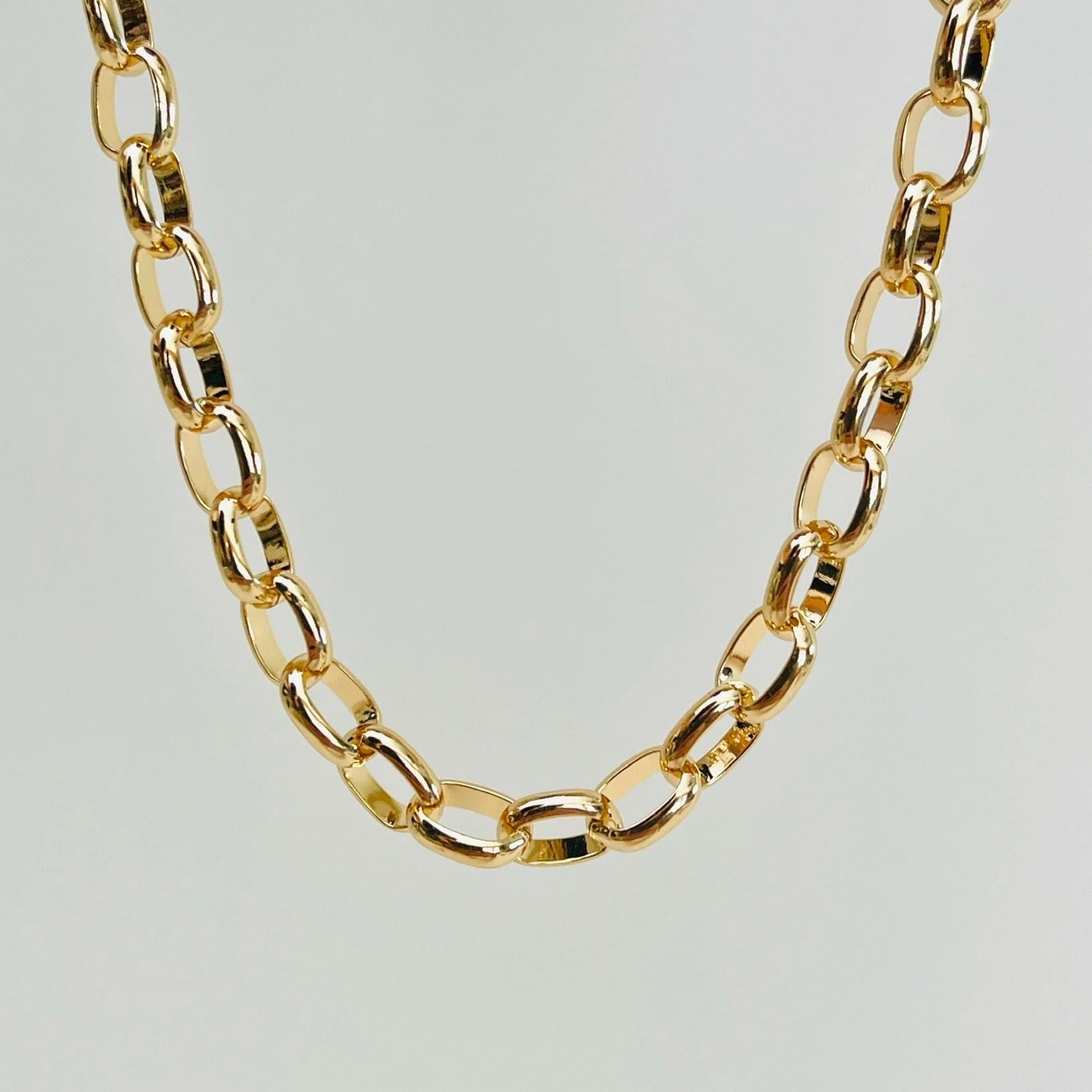 Heavy Gold Rolo Chain Layering Necklace