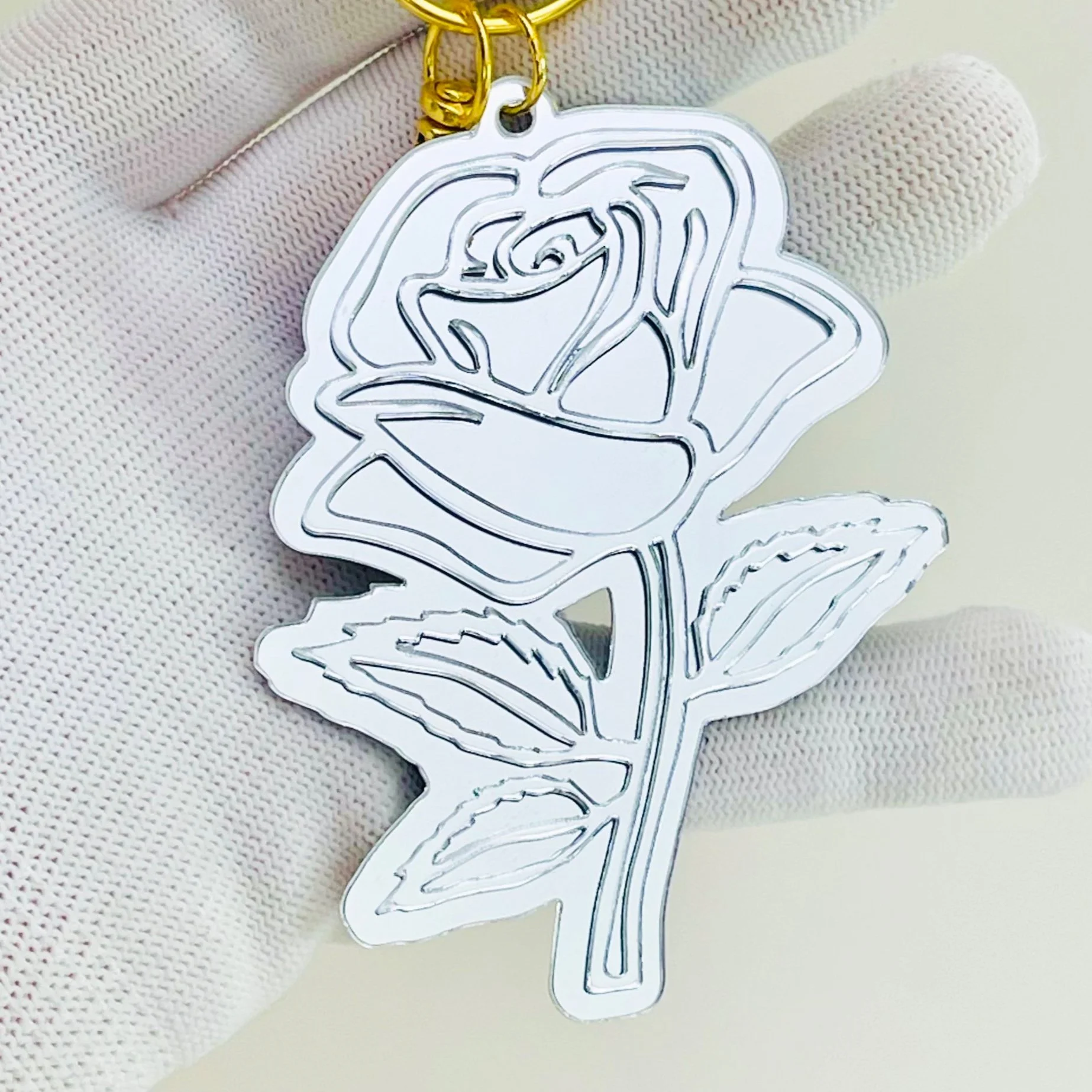 Mirrored Rose Charm