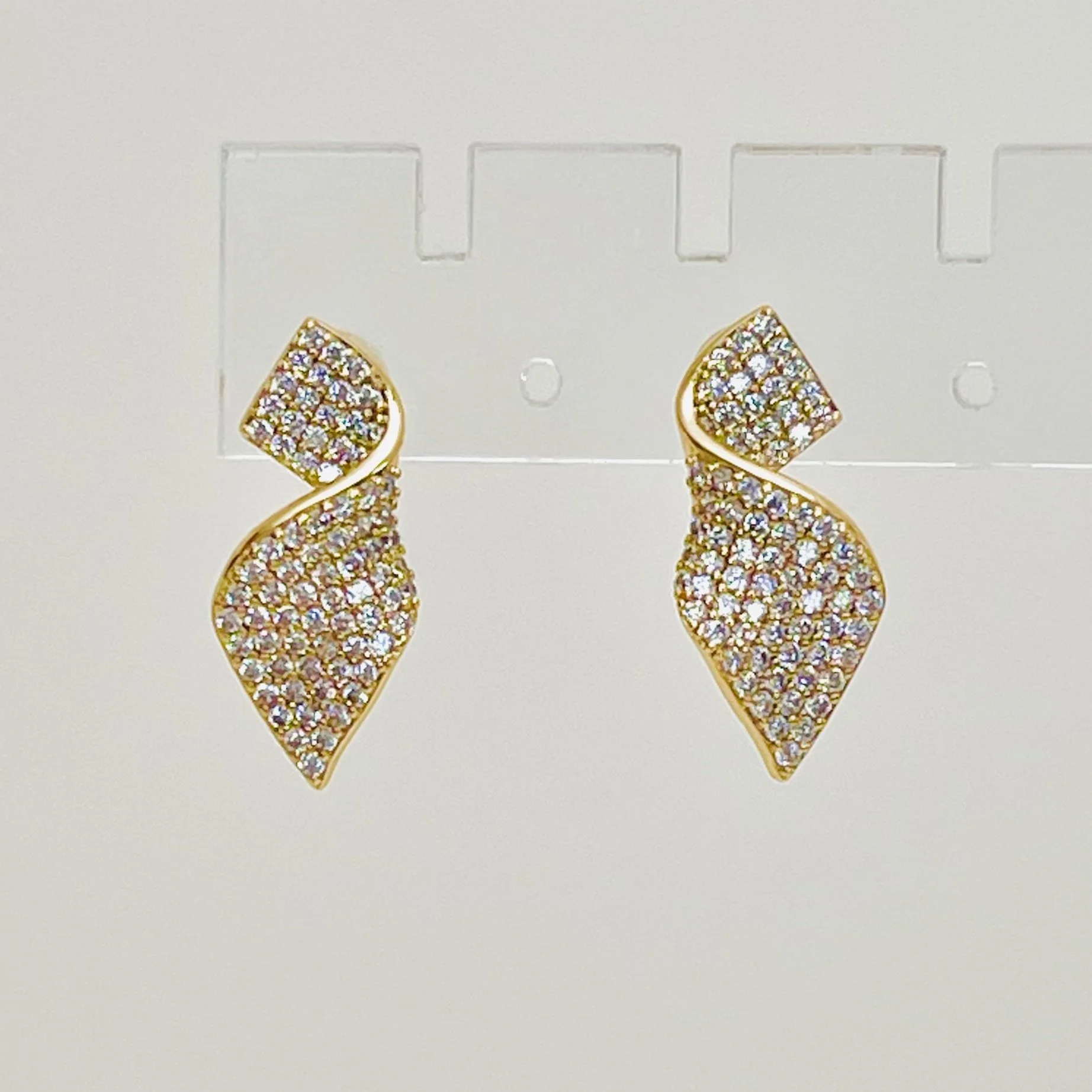 Pave Crystal Wave Studs