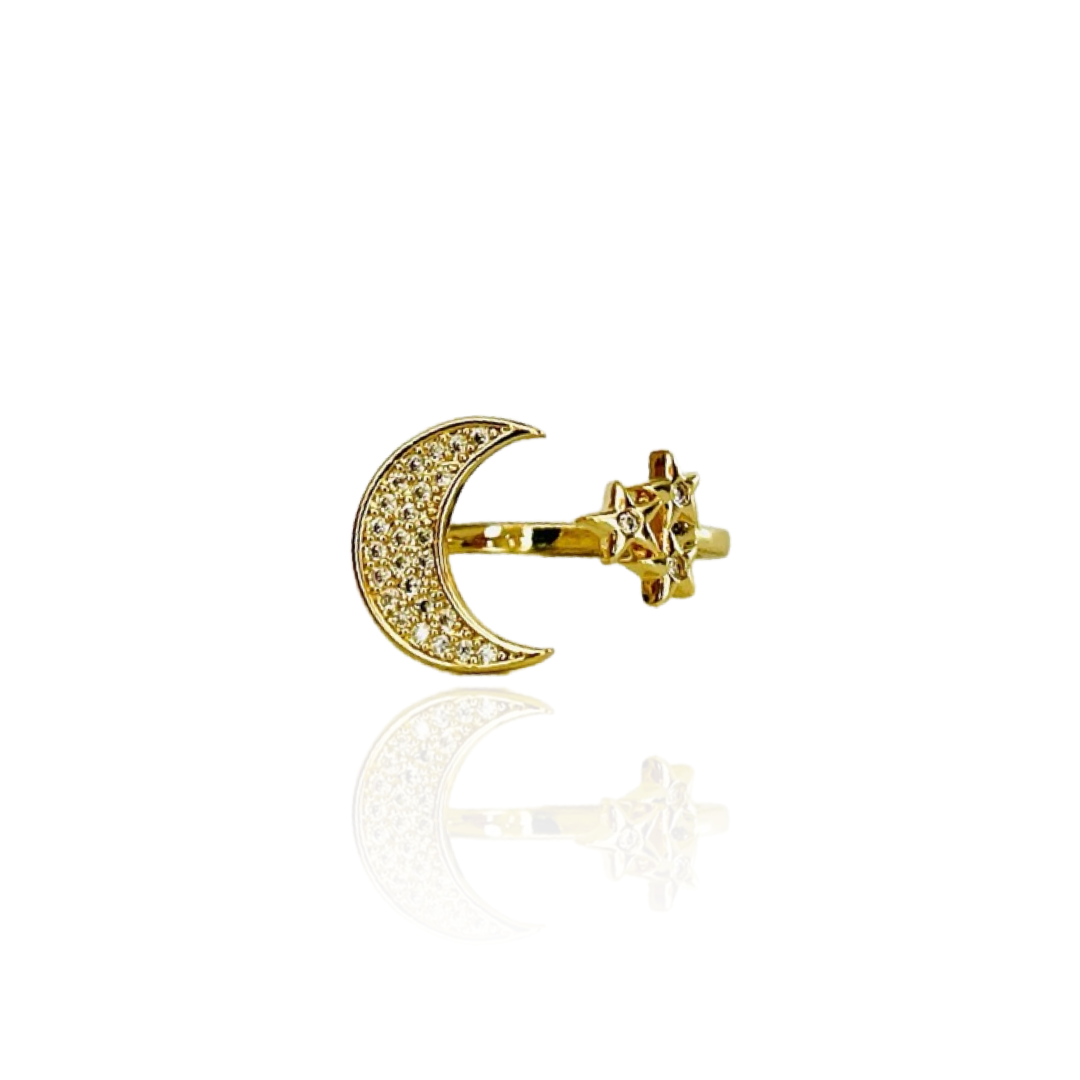 The Moon and Stars Wrap Ring