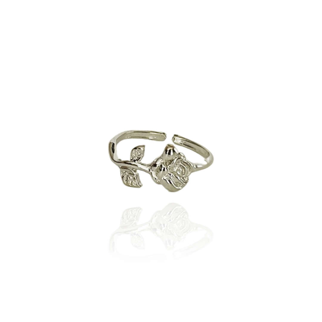 The Silver Rose Bud Ring