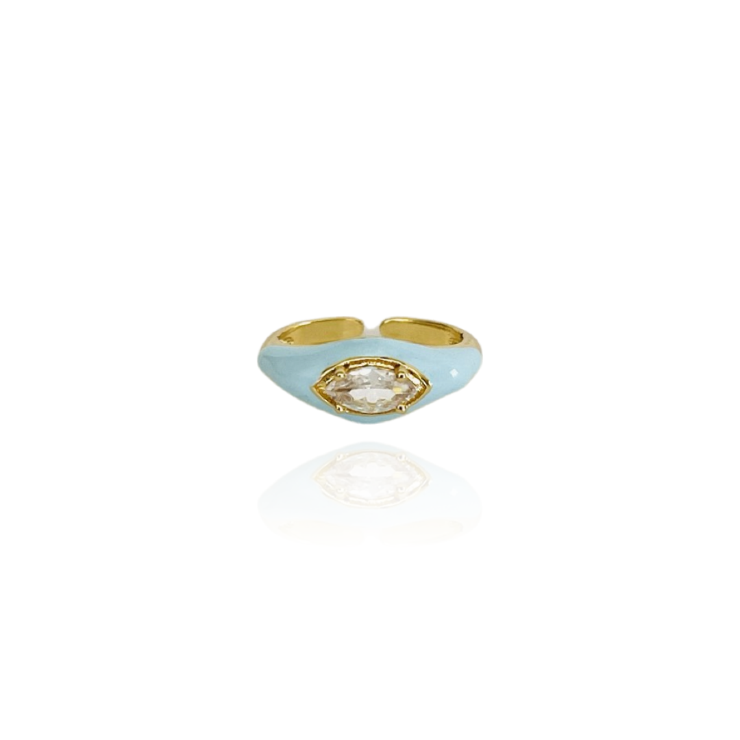The Marquise Baby Blue Enamel Stacker