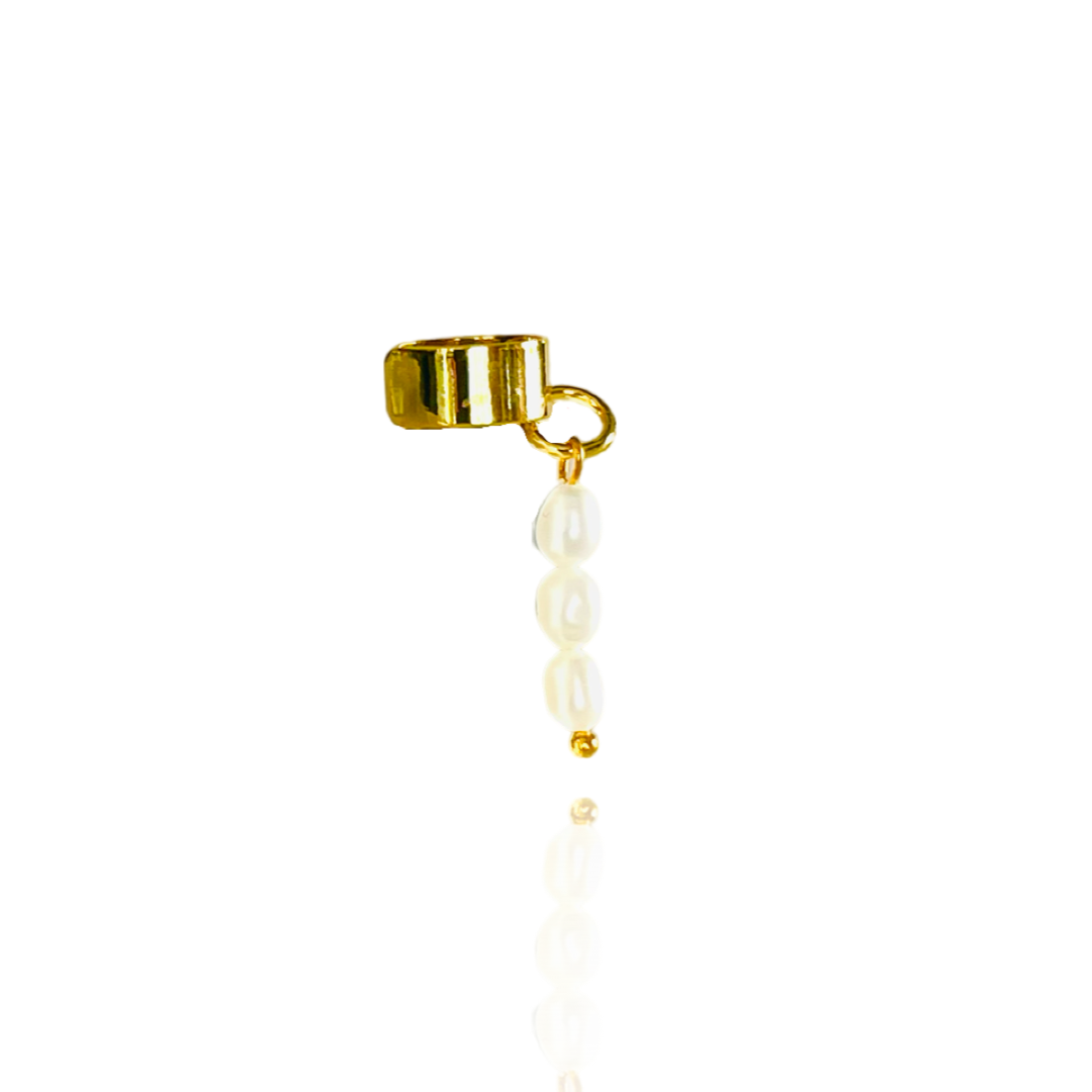 The Trinity Drop Pearl Ear Cuff