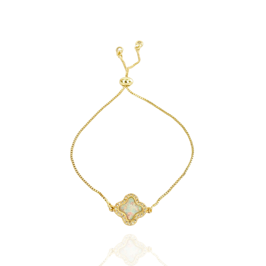The White Opal Clover Bracelet