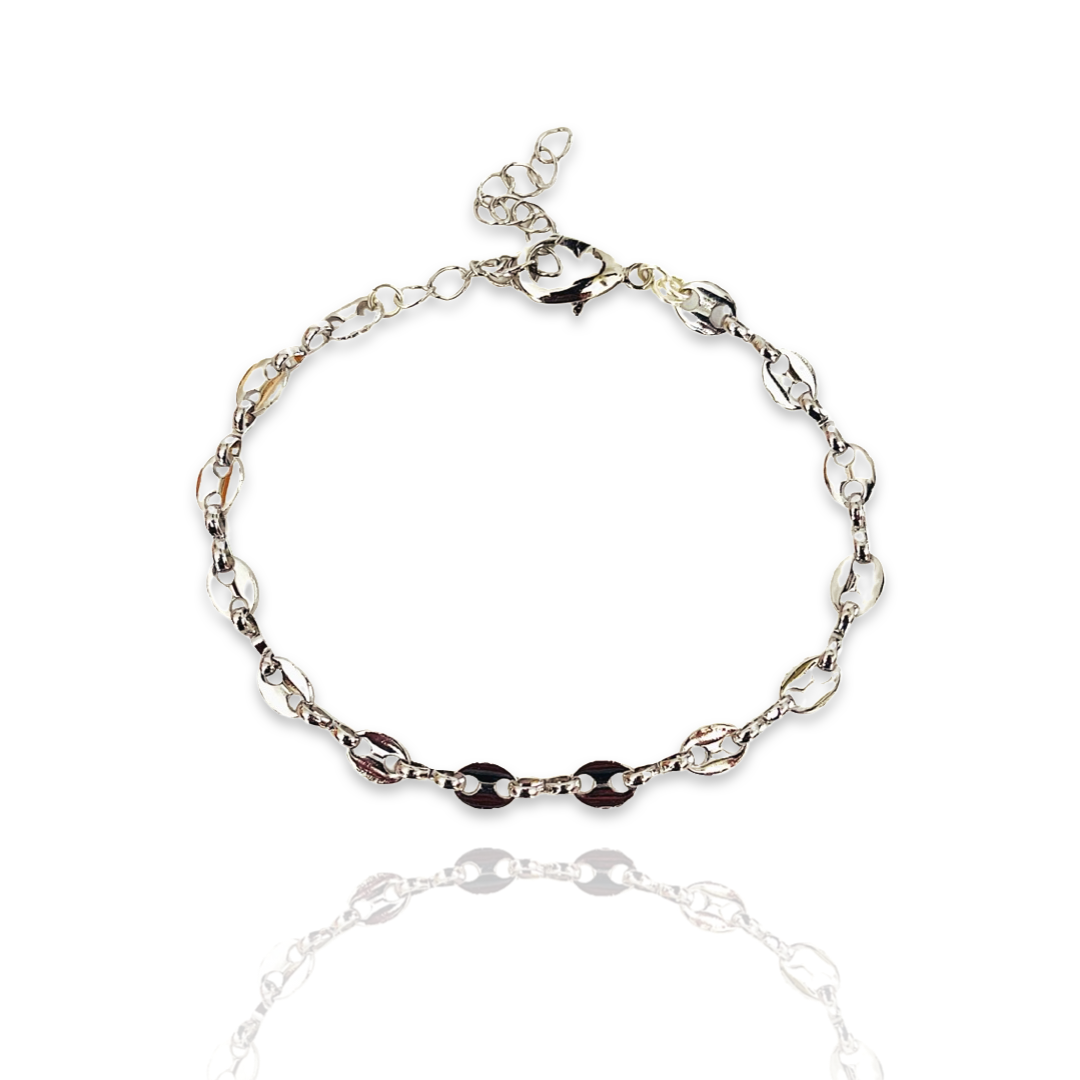Silver Cable Link Chain Bracelet