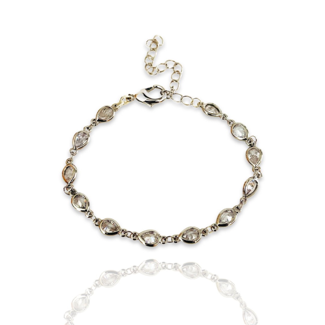 Silver Crystal Chain Bracelet