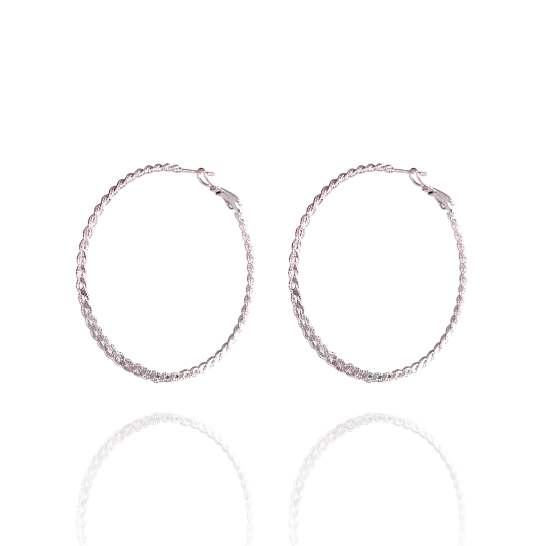 The Silver Braid Hoops - Large