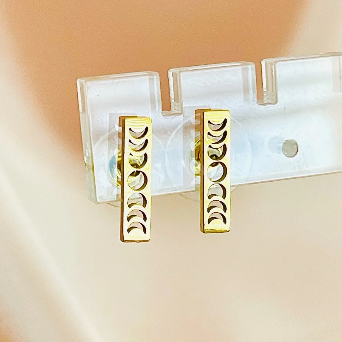 Phases of the Moon Golden Studs