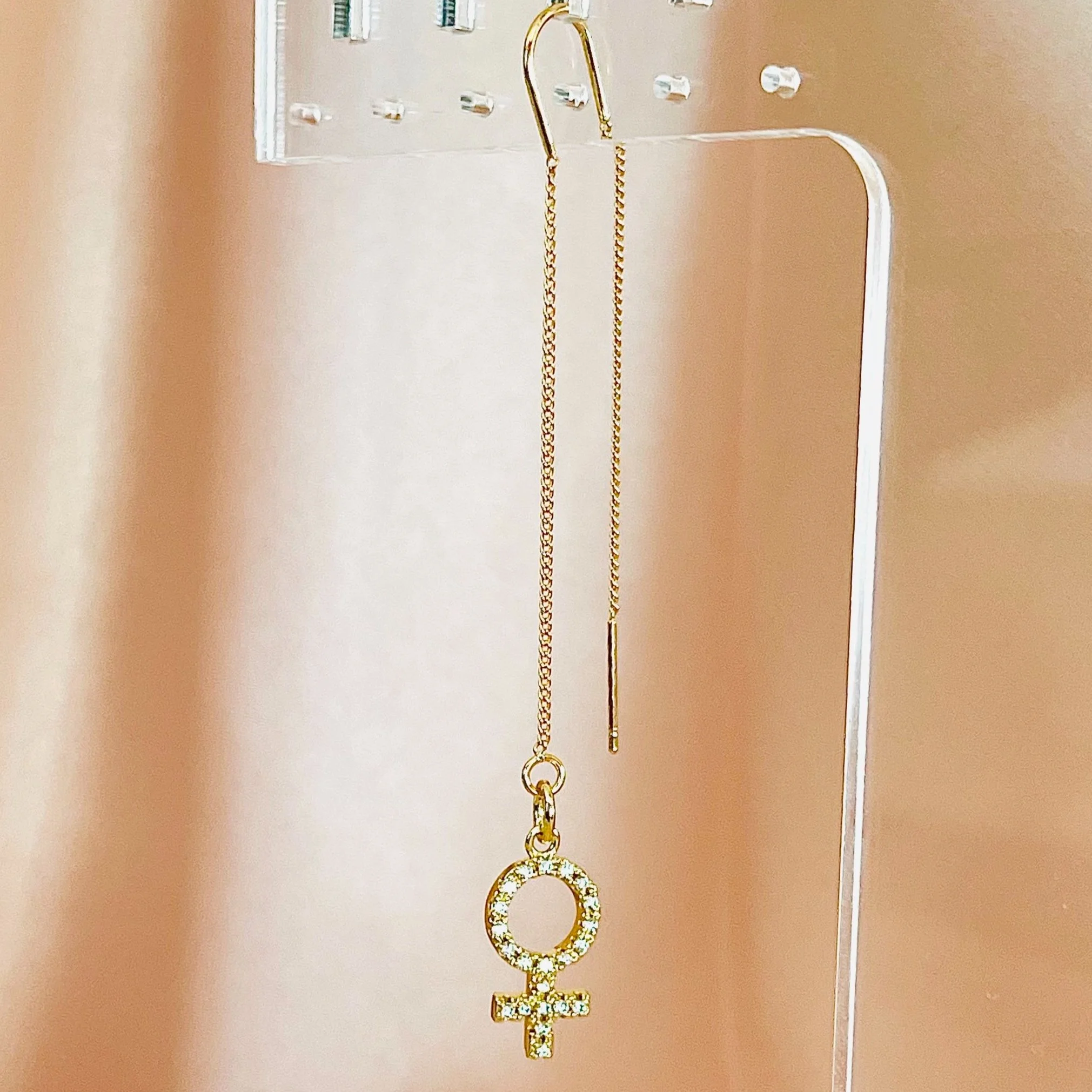 Female Power Crystal Ear Threader