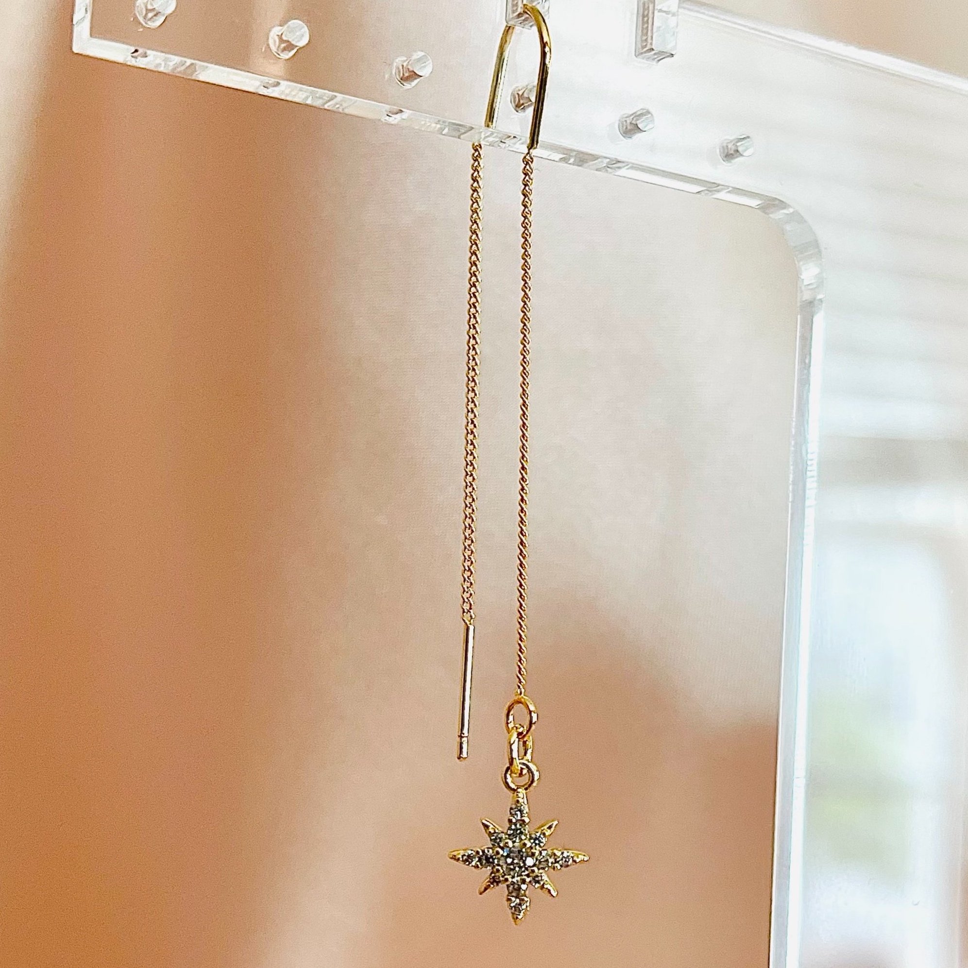 The Crystal North Star Ear Threader