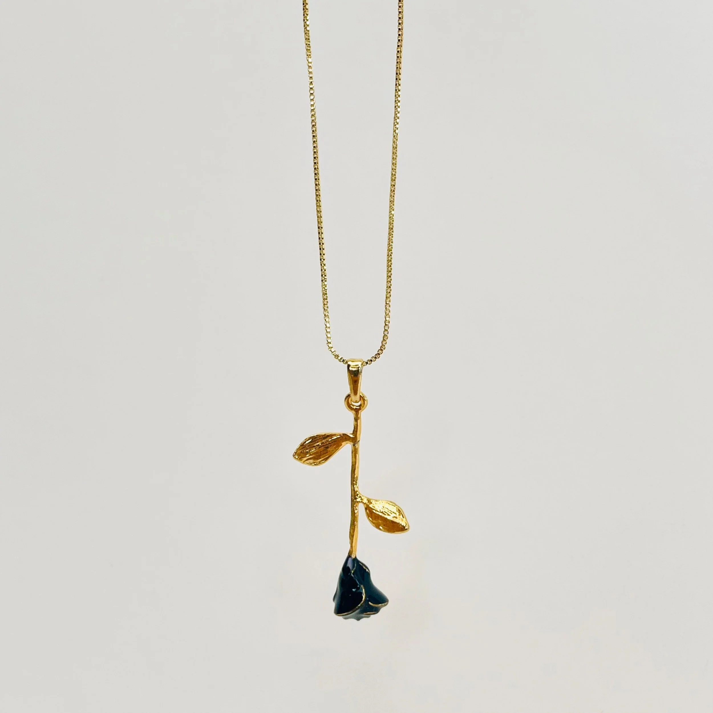 Black Enamel Golden Rose