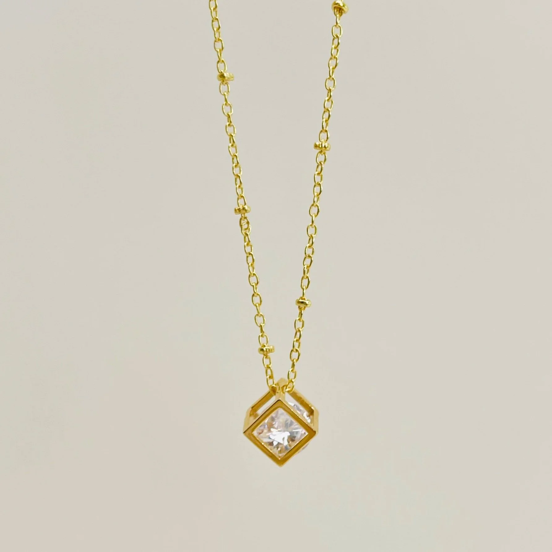 Floating Crystal Pendant Necklace
