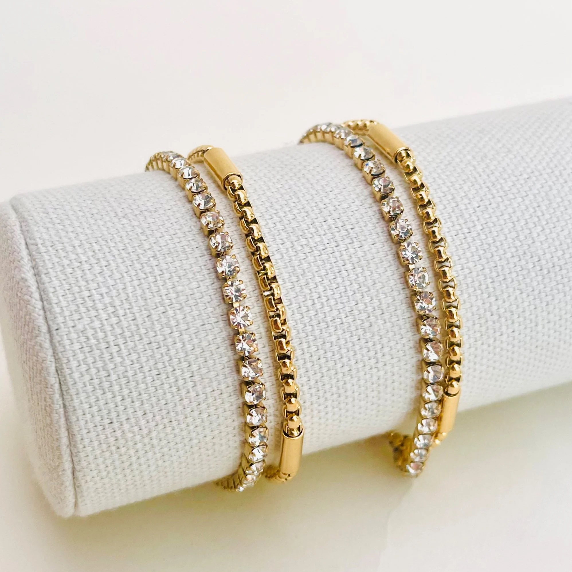 Dot Dash Tennis Bracelet - Stainless Steel
