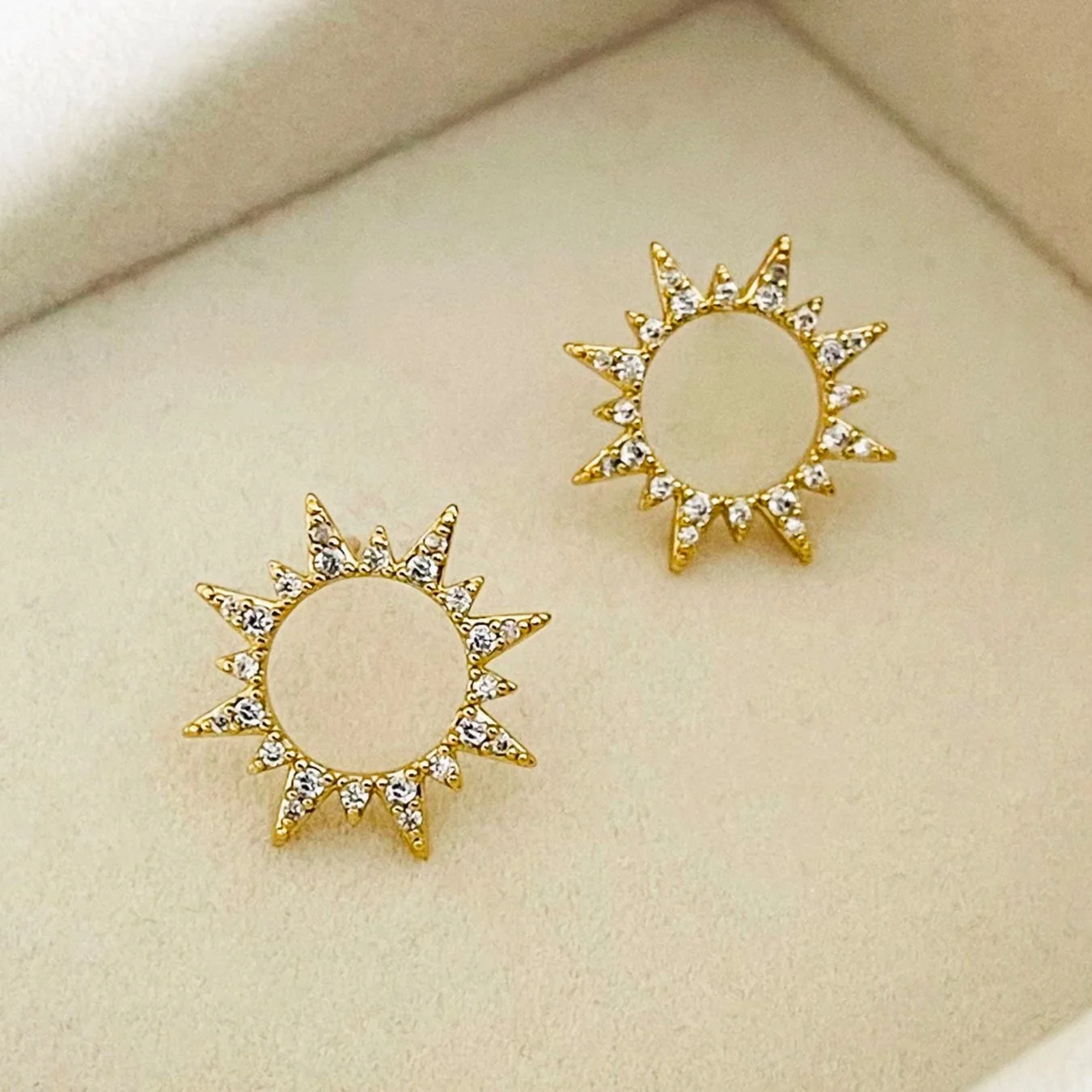 Pave Crystal Sun Studs