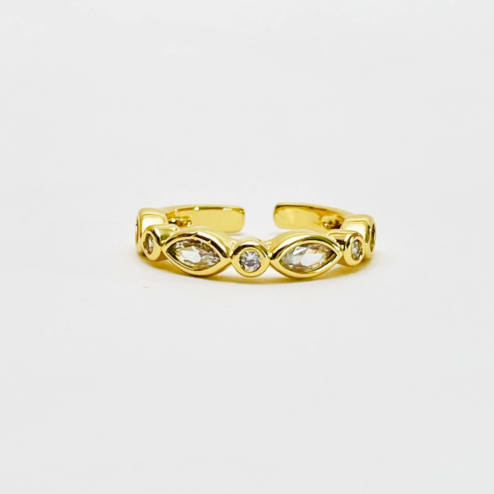 The Crystal Marquise Line Ring