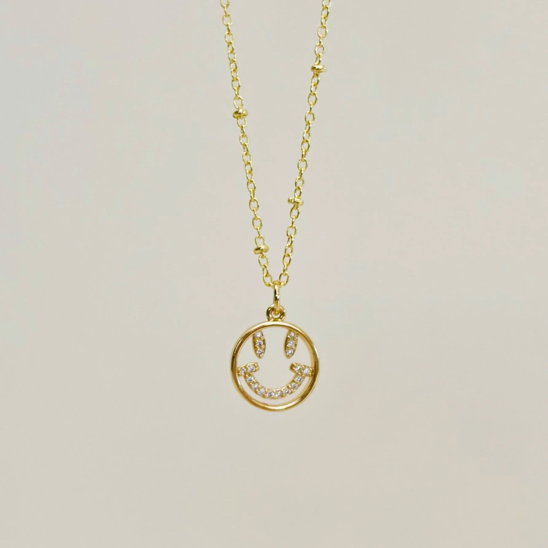 Pave Crystal Smile Pendant