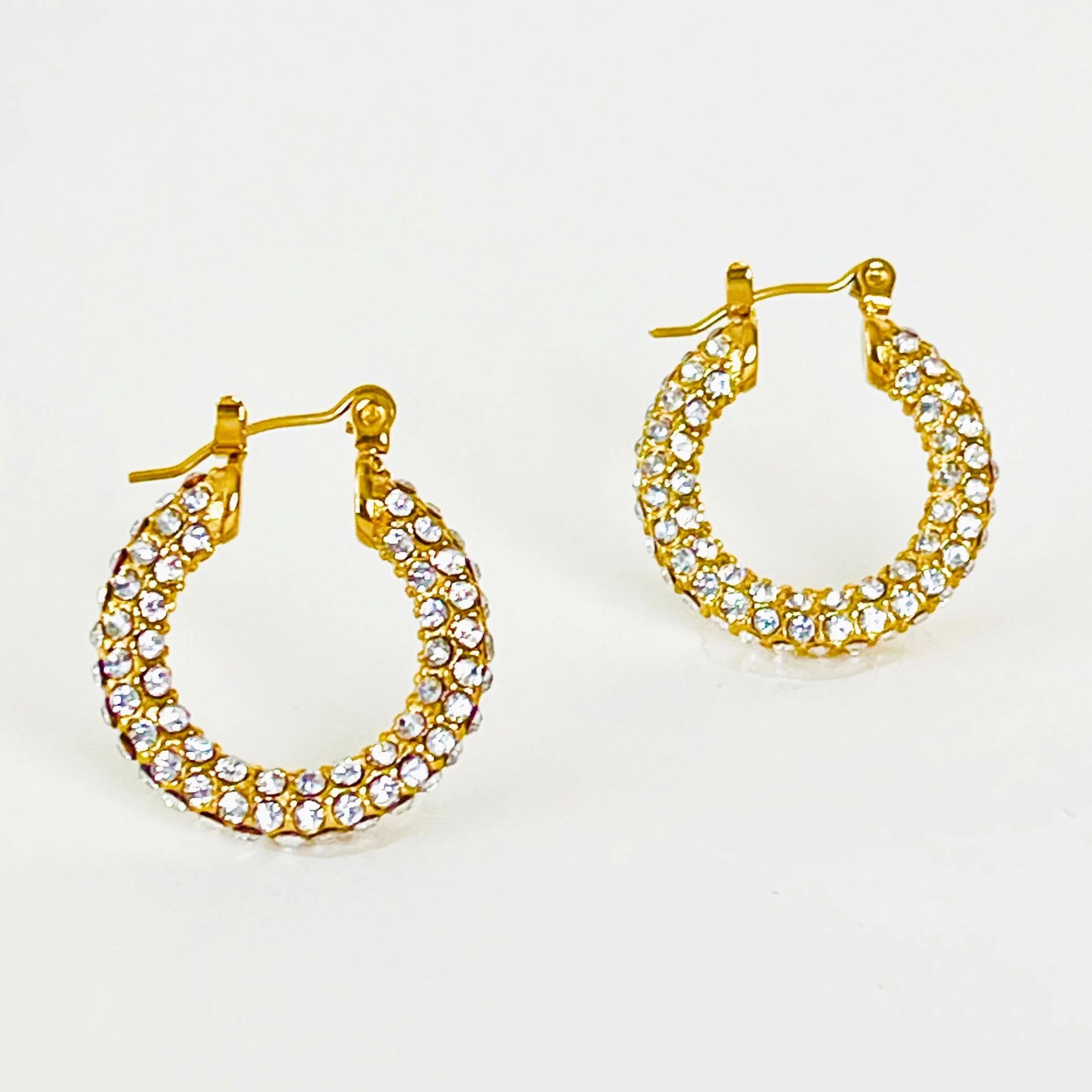All over Crystal Medium Hoops
