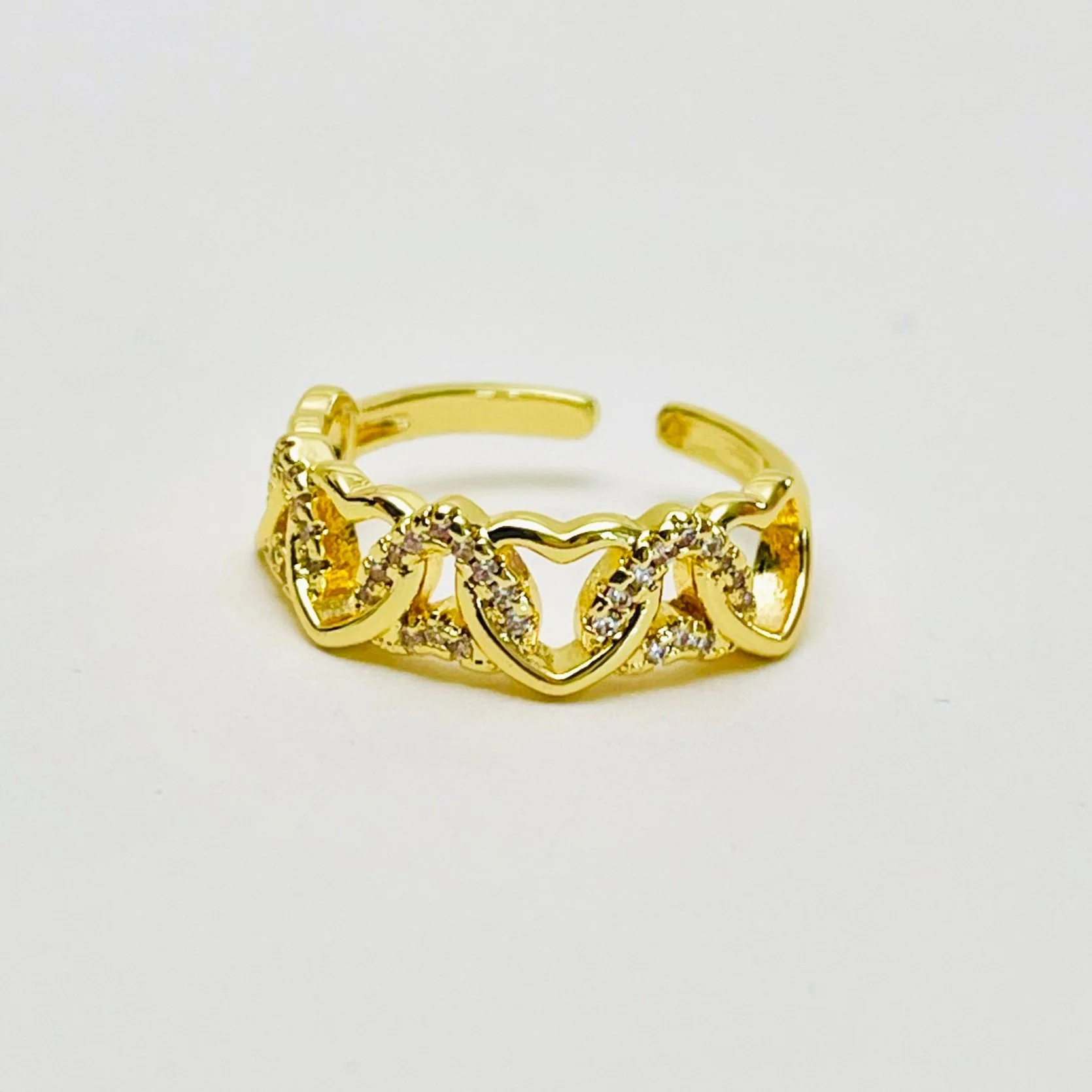 The Open Heart Crystal Link Ring