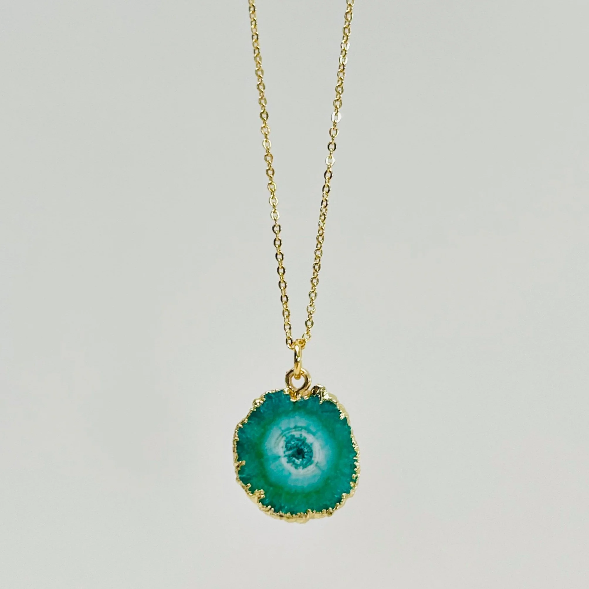 Emerald Quartz Slice Pendant