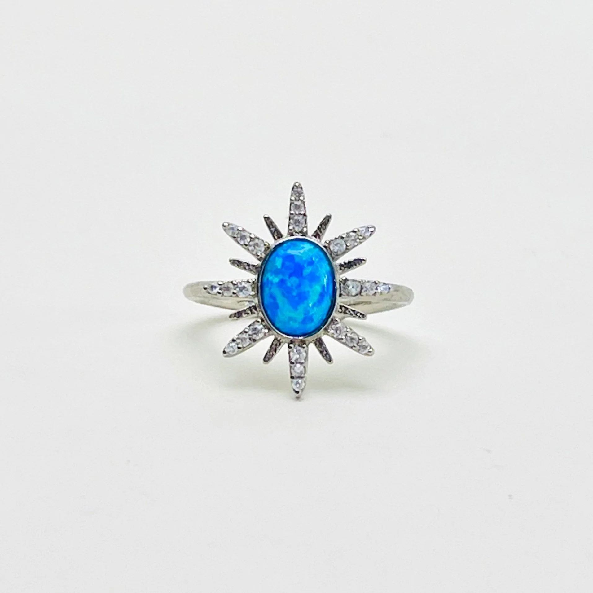 The Blue Opal North Star Ring Silver
