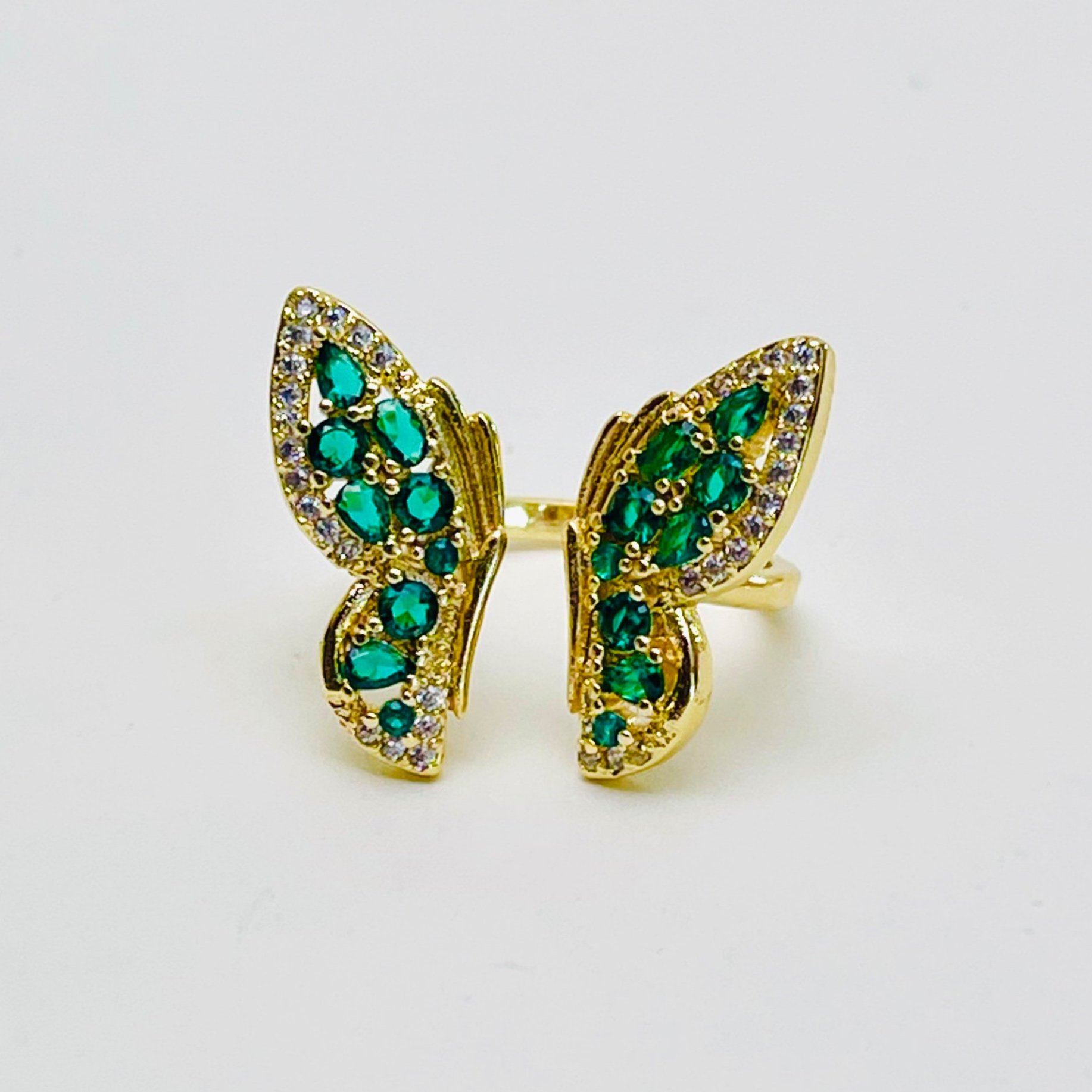The Emerald Crystal Butterfly Wing Wrap Ring