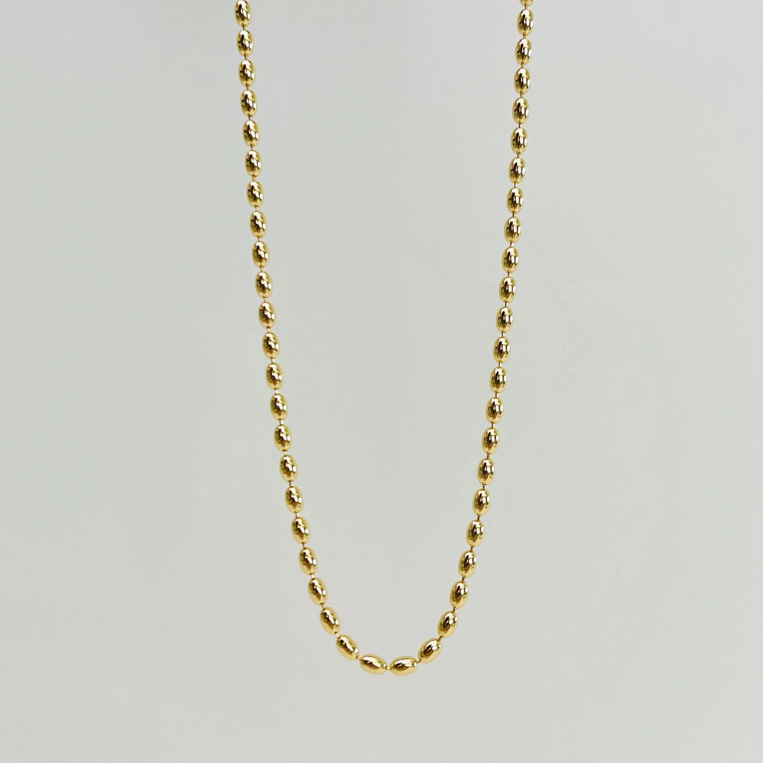 Golden Oval Link Layering Chain