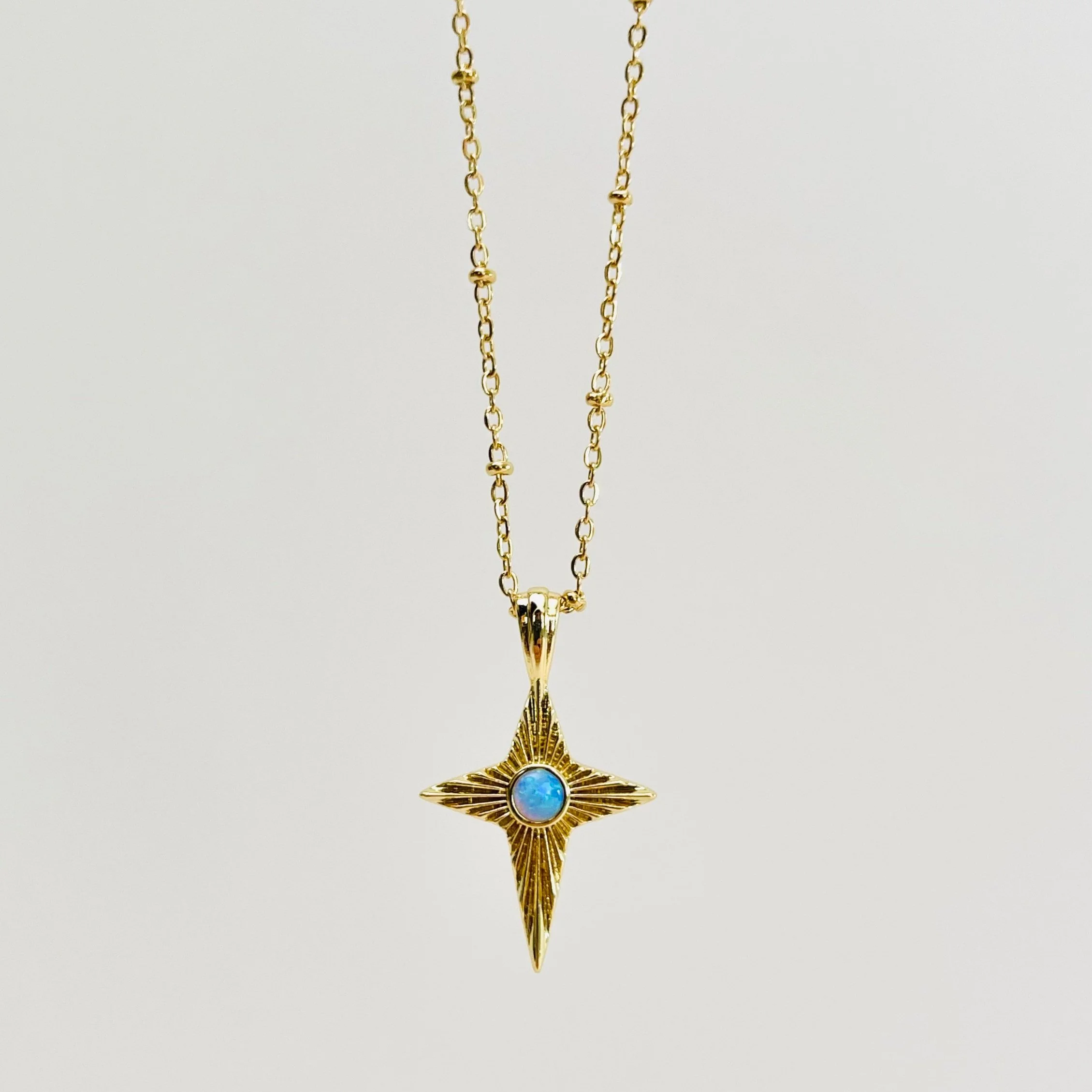 Blue Opal North Star Pendant